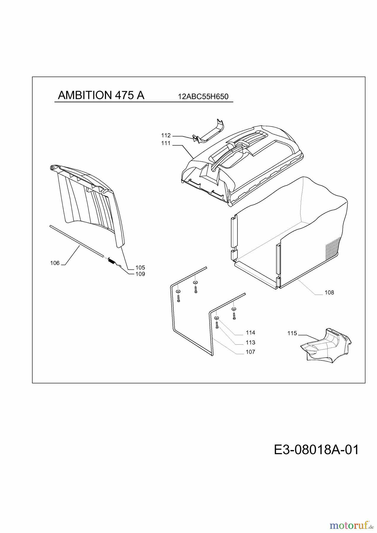 Wolf-Garten Motormäher mit Antrieb Ambition 475 A 12ABC55H650 (2013) Grasfangsack