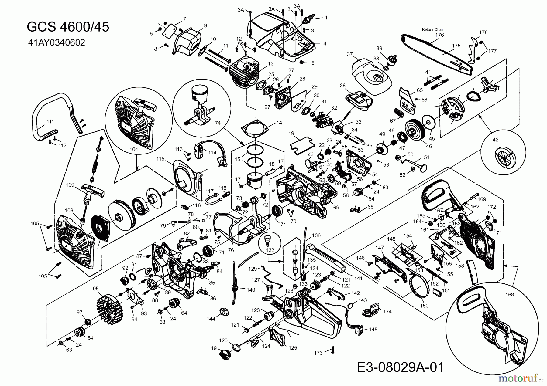  MTD Motorkettensägen GCS 4600/45 41AY0340602  (2013) Grundgerät