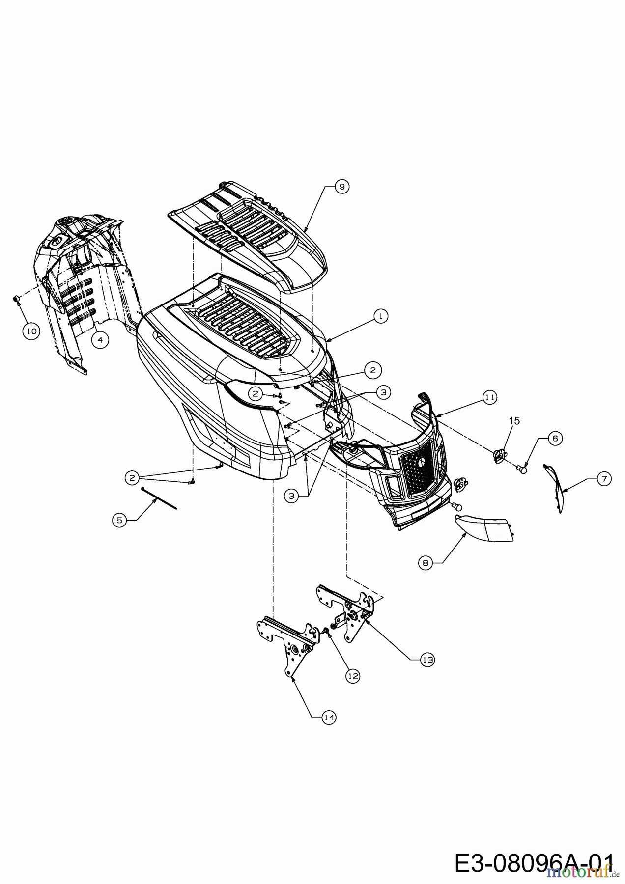MTD Rasentraktoren LTEX 96 T 13CM76KF682 (2013) Motorhaube K-Style