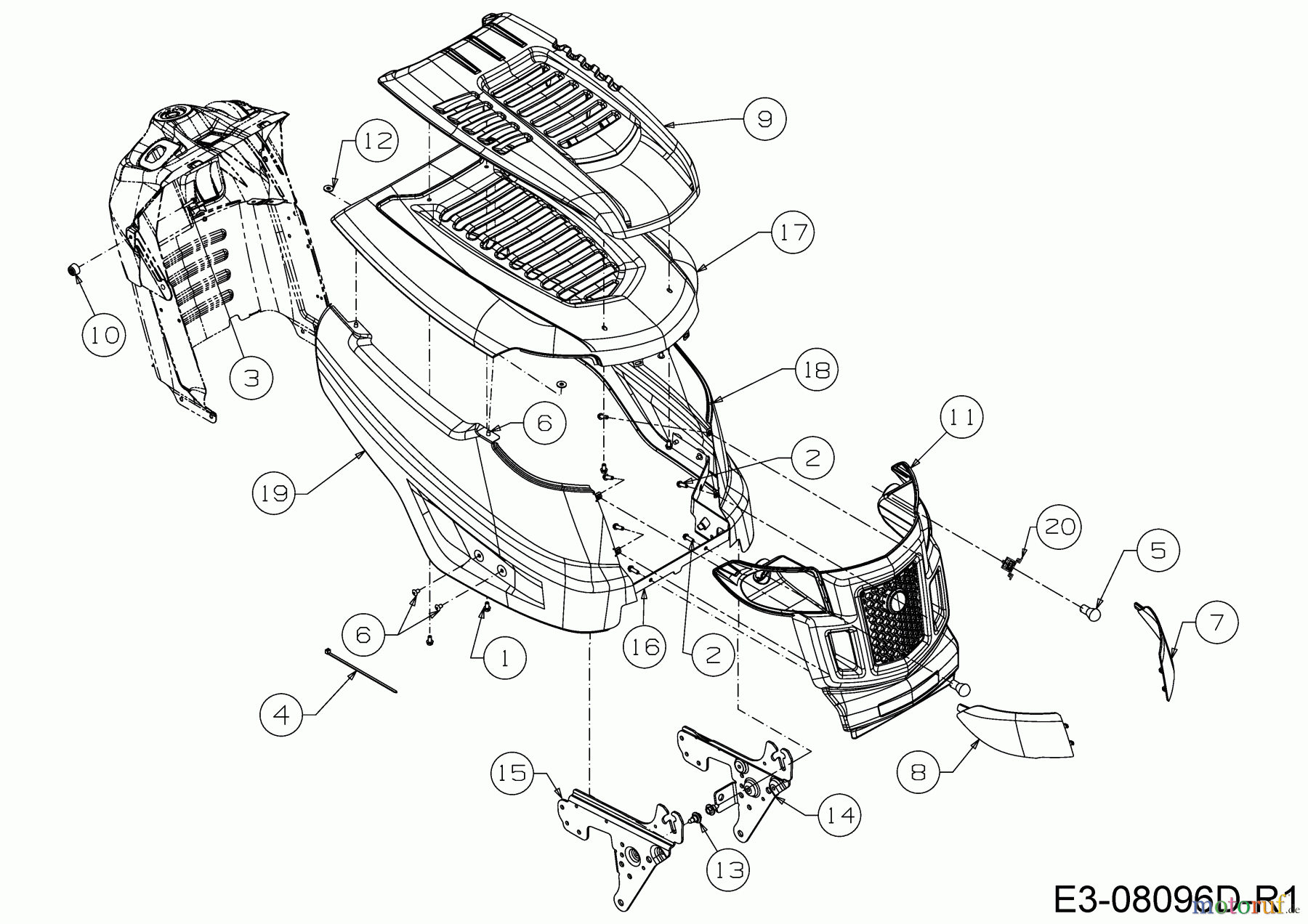 MTD Rasentraktoren Optima LE 145 H 13IM71KE678 (2018) Motorhaube K-Style