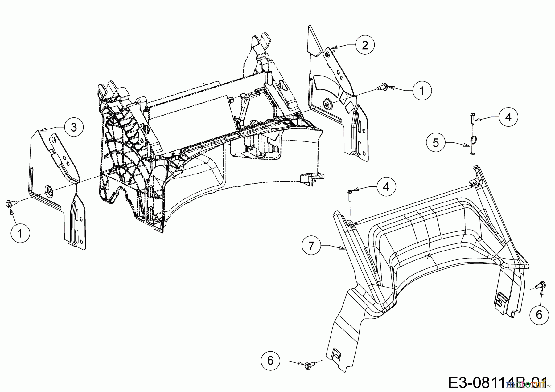 Mr.Gardener Motormäher HW 42 B 11A-LL5B629 (2018) Abdeckung hinten