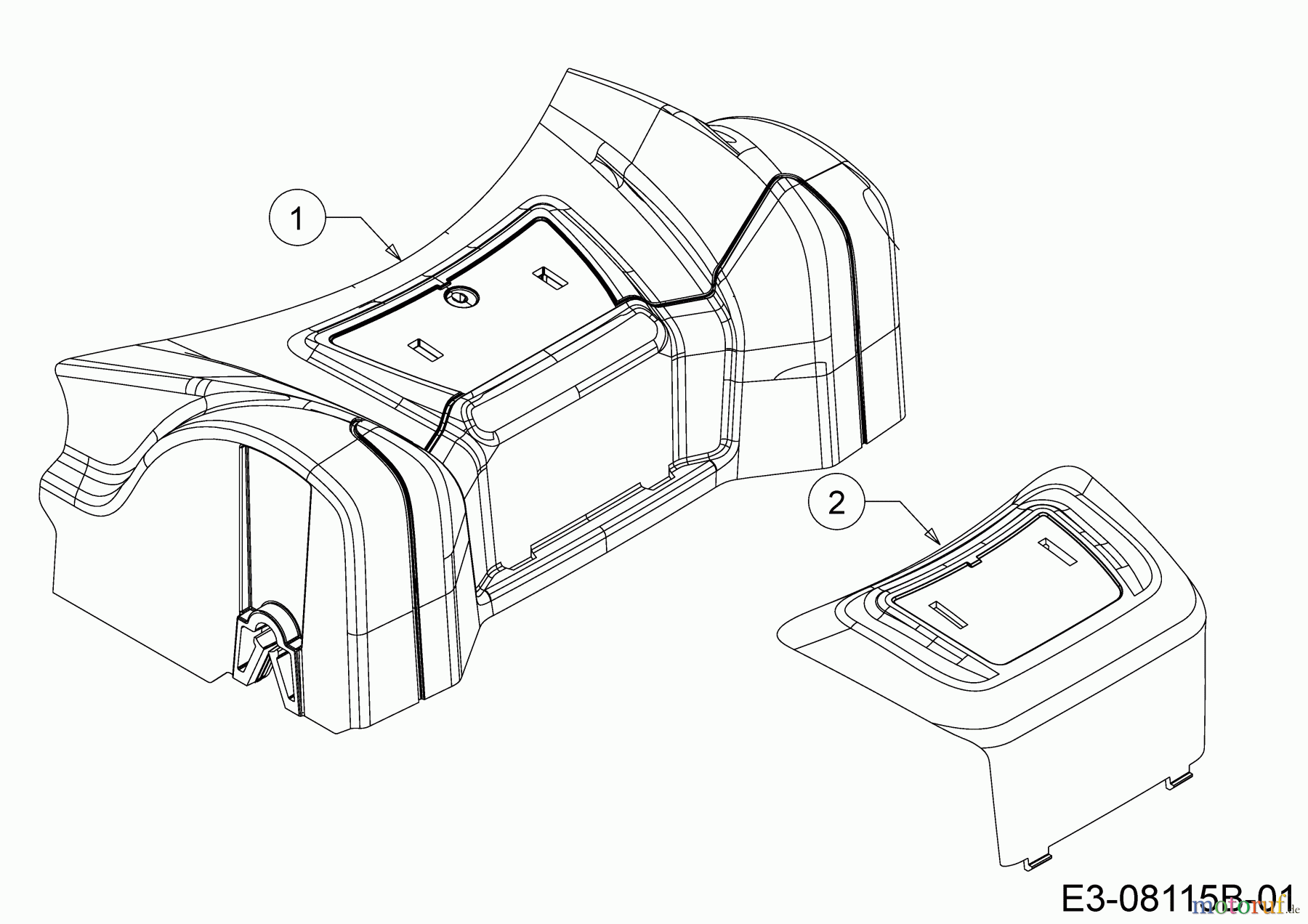 MTD Motormäher mit Antrieb Optima 46 SPHHW 12A-TH9Q600 (2016) Abdeckung Vorderachse