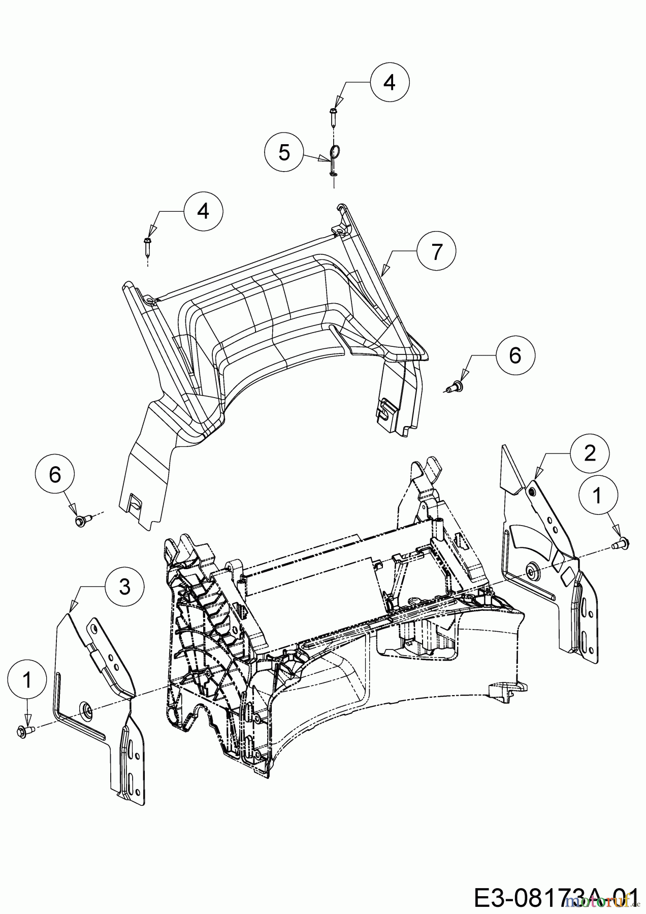 Cub Cadet Motormäher mit Antrieb CC 46 SPB HW 12A-TV5E603 (2014) Abdeckung hinten
