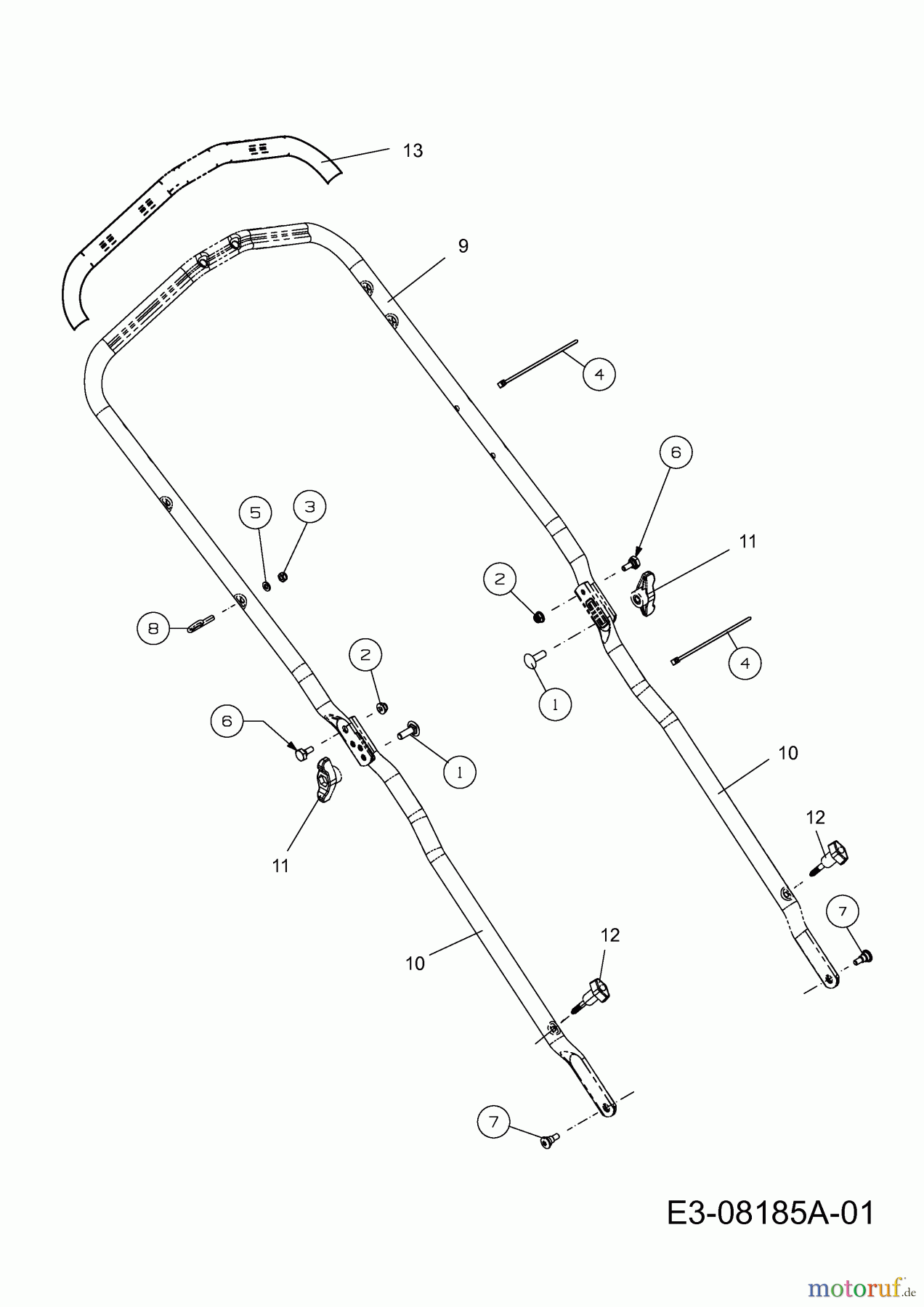 MTD Motormäher mit Antrieb Optima 46 SPB HW 12A-TH5C600 (2013) Holm