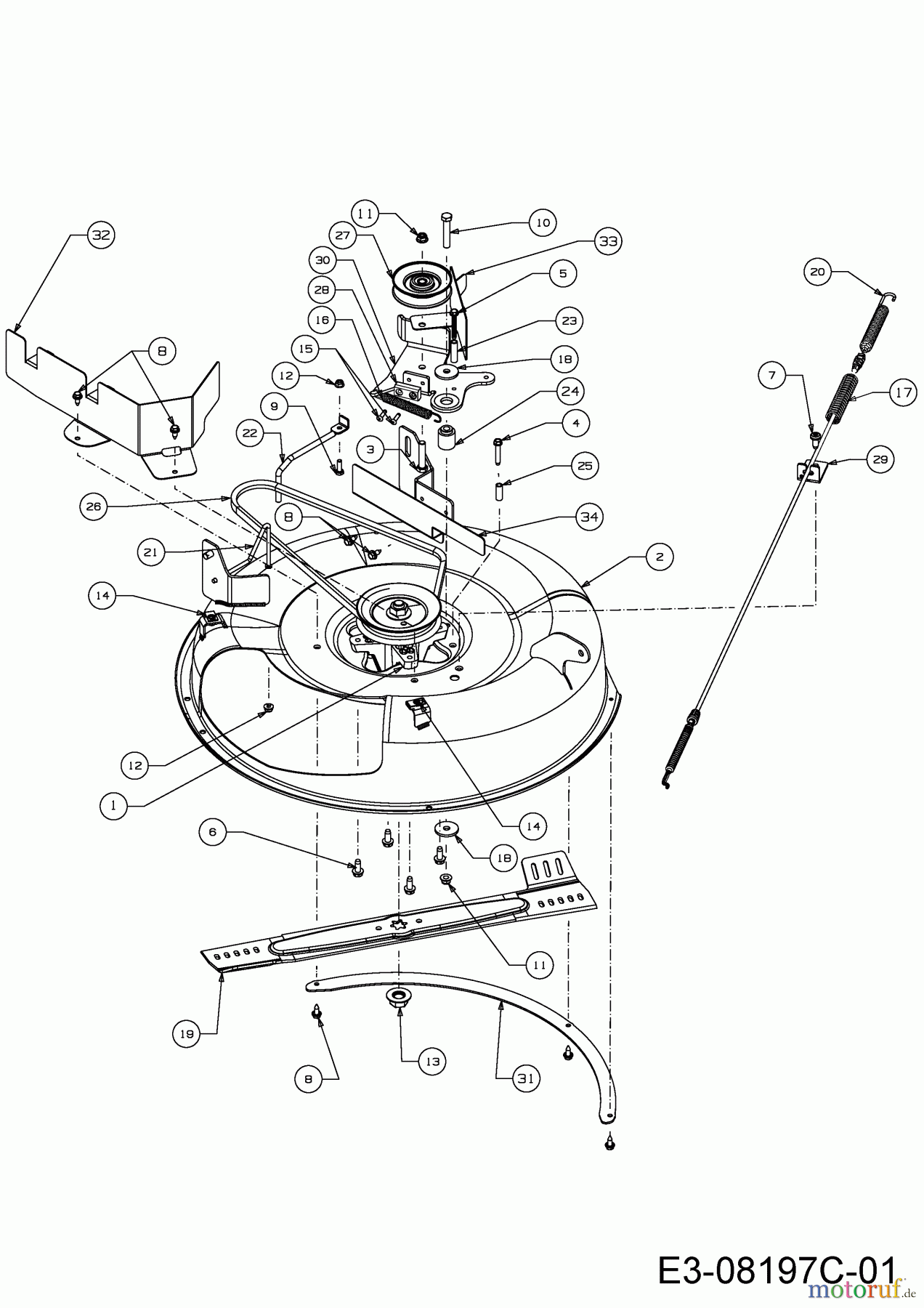 Wolf-Garten Rasentraktoren RDE 60 M 13A326SC650M (2015) Mähwerk C (24