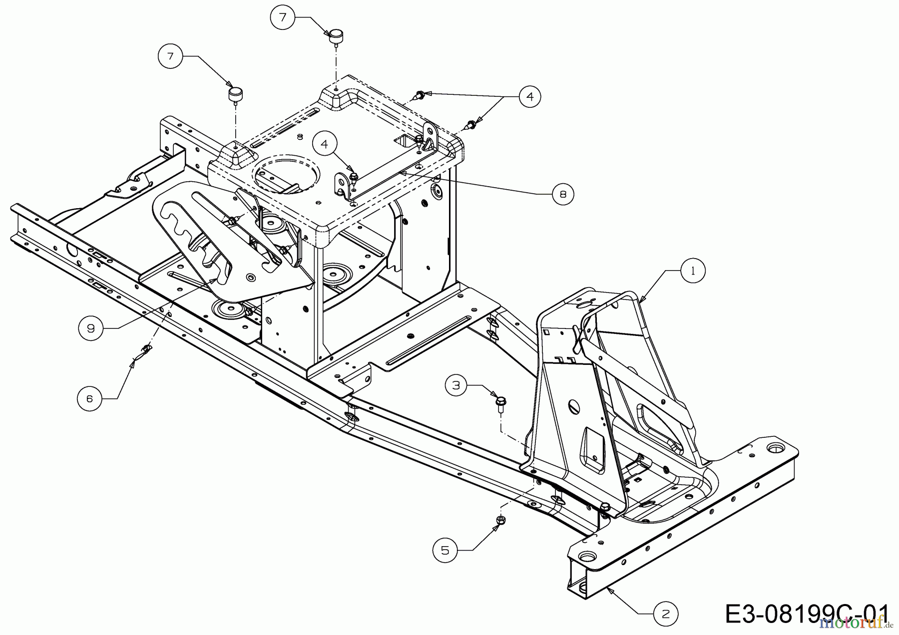 Wolf-Garten Rasentraktoren RDE 60 M 13A326SC650M (2016) Rahmen