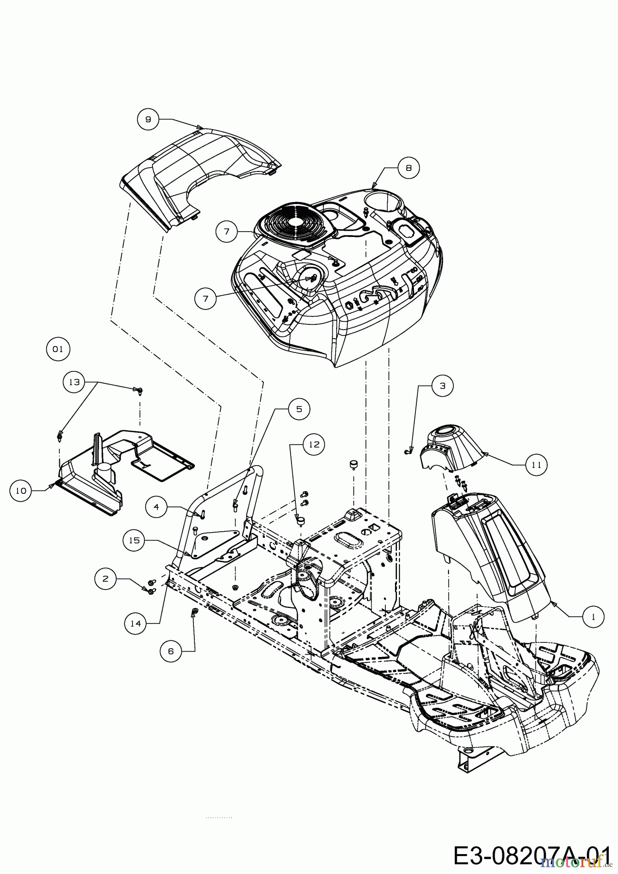 MTD Rasentraktoren Minirider 76 SD 13B226JD600 (2013) Verkleidungen
