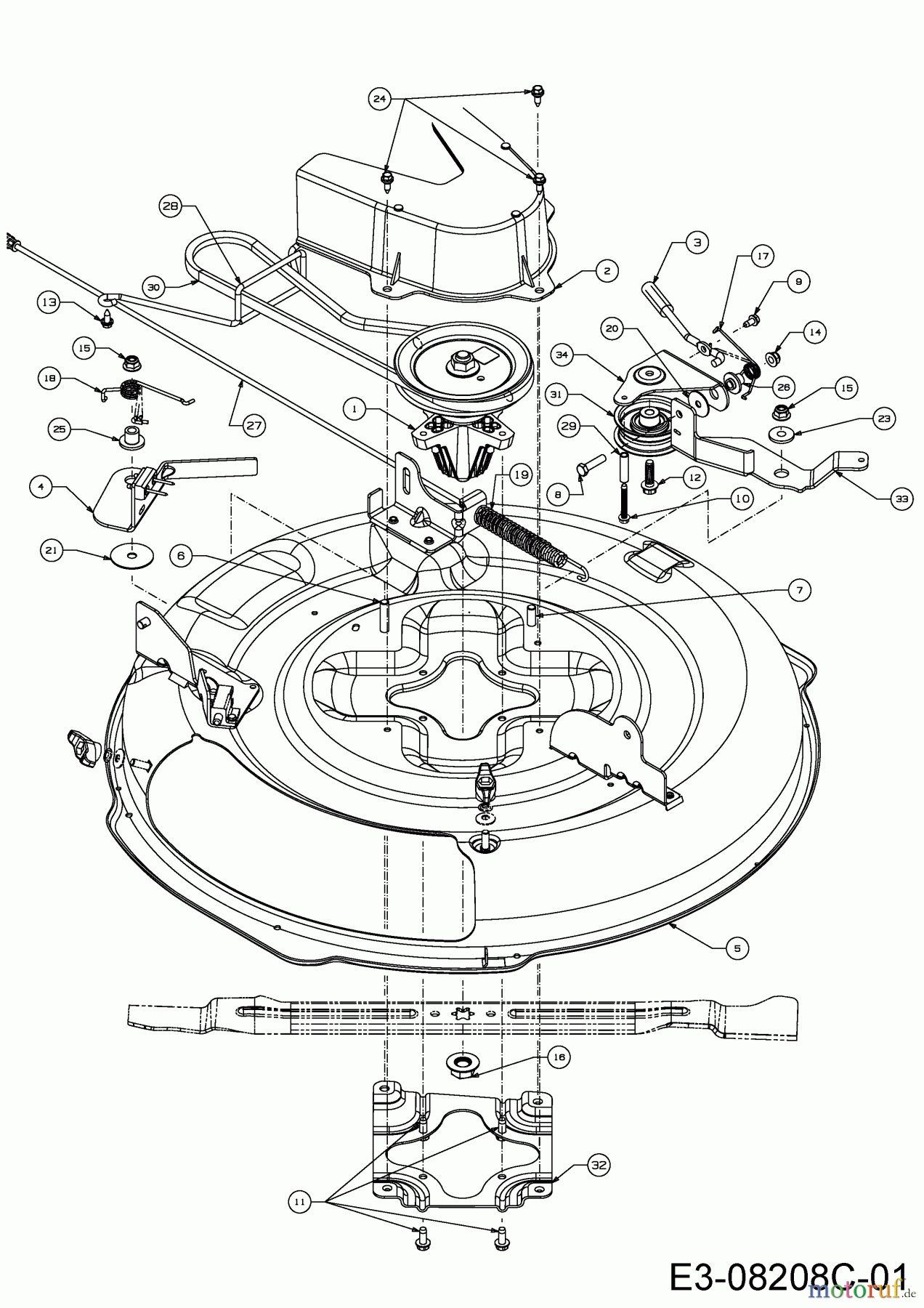 MTD Rasentraktoren Minirider 76 SDE 13B226JD600 (2015) Mähwerk D (30