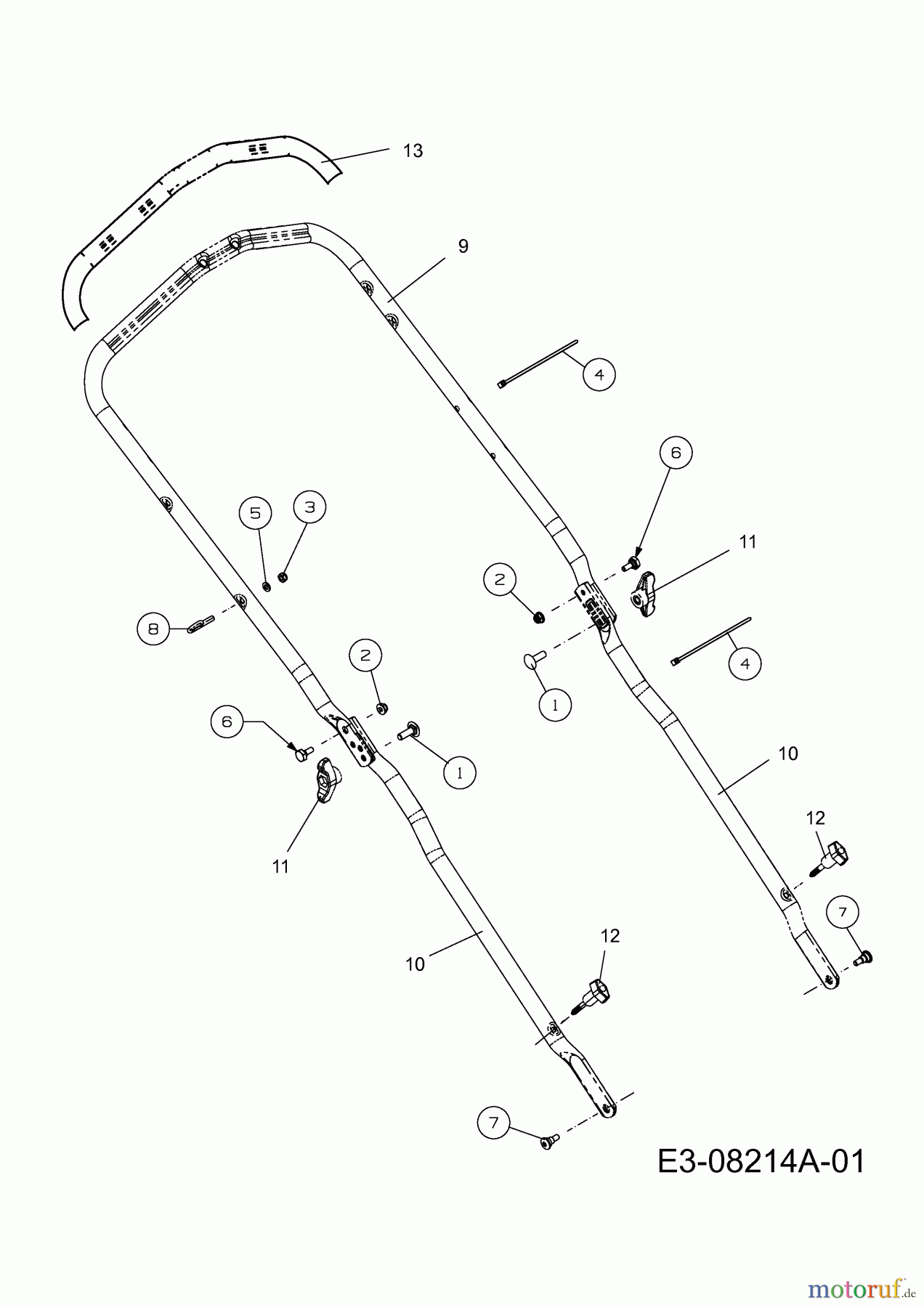  MTD Motormäher mit Antrieb Optima 53 SPB HW 12A-PH8T600  (2013) Holm