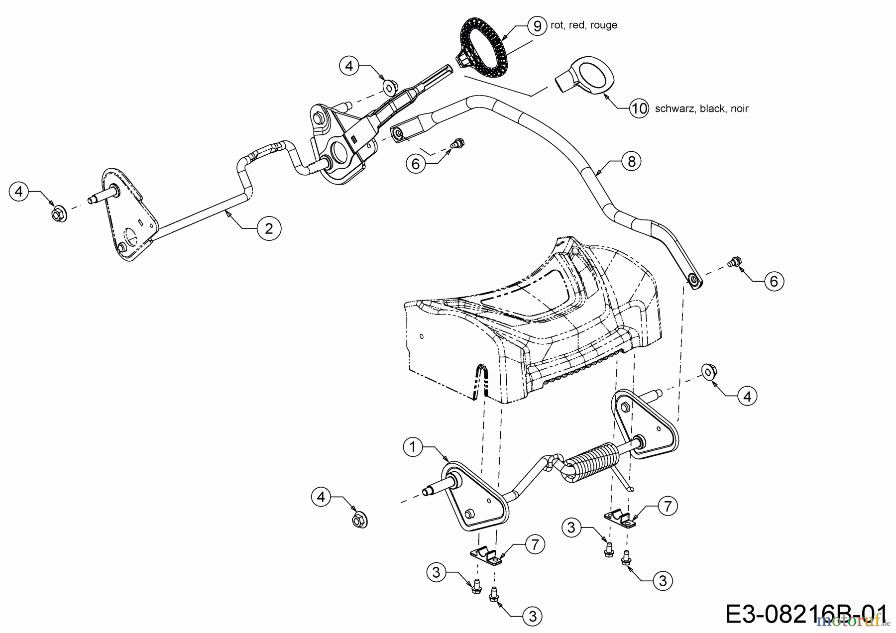 Verts Loisirs Motormäher mit Antrieb VL 53 DPKHW 12AKPN7D617 (2014) Höhenverstellung
