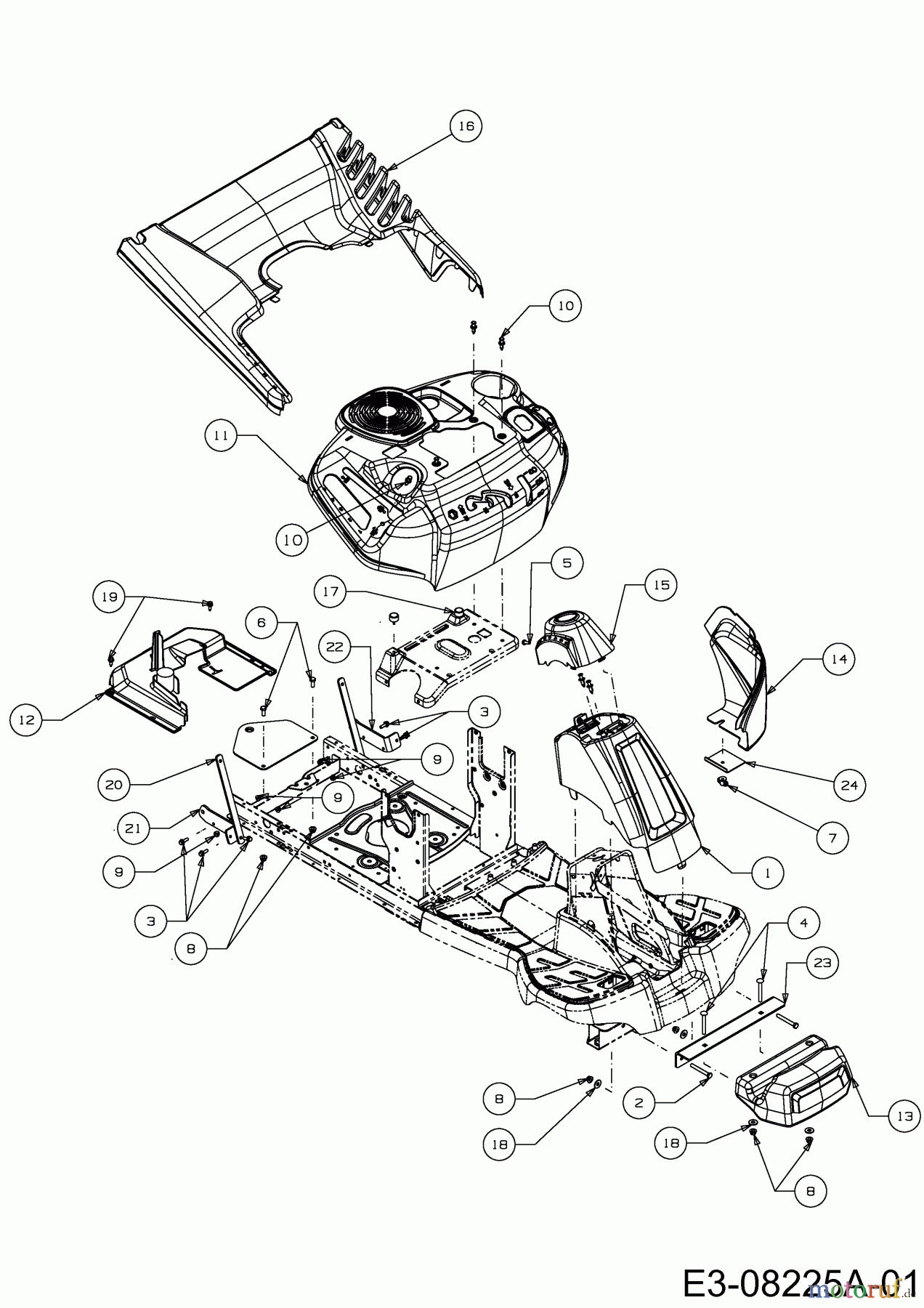 WOLF-Garten Expert Rasentraktoren Expert Scooter Pro 13B226ED650 (2014) Frontgewicht, Verkleidungen