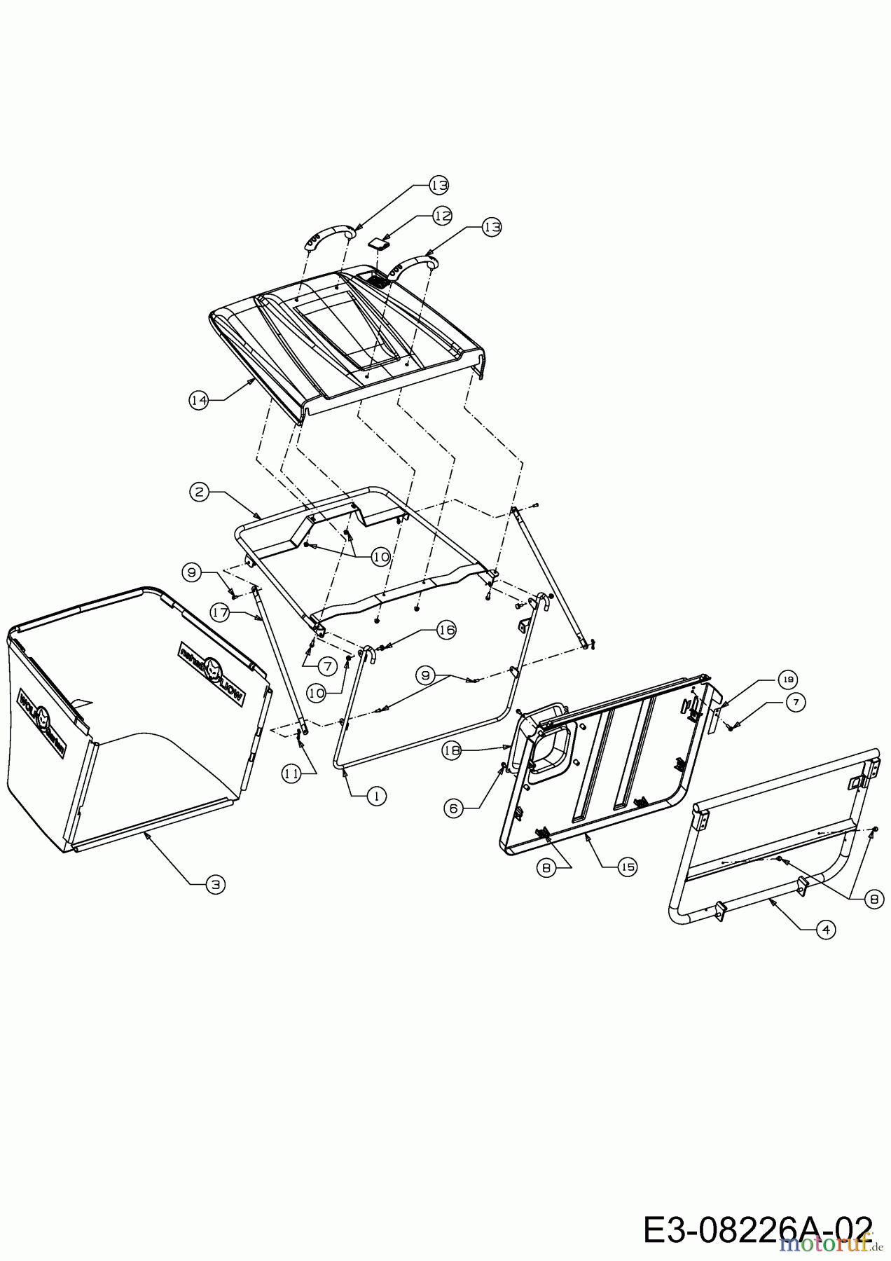 Wolf-Garten Rasentraktoren Scooter Pro 13B226ED650 (2013) Grasfangeinrichtung