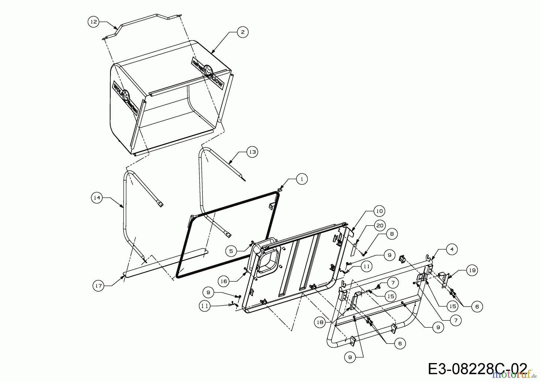  Wolf-Garten Rasentraktoren RDE 60 M 13A326SC650M  (2015) Grasfangvorrichtung
