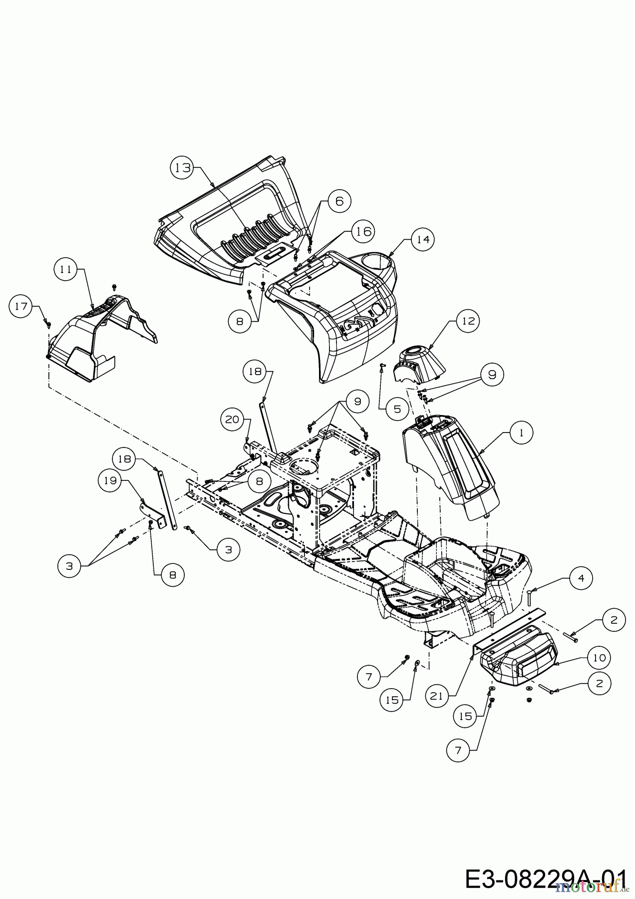 Wolf-Garten Rasentraktoren RDE 60 M 13A326SC650F (2016) Frontgewicht, Verkleidungen