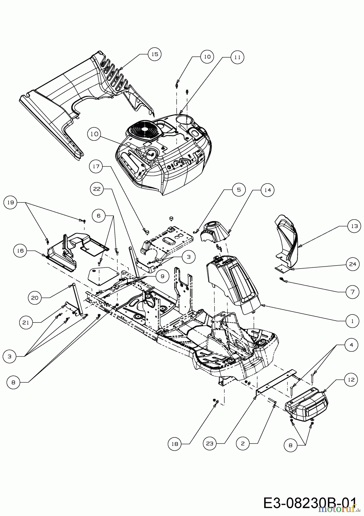  Cub Cadet Rasentraktoren CC 114 TA 13B226HD603  (2016) Verkleidungen