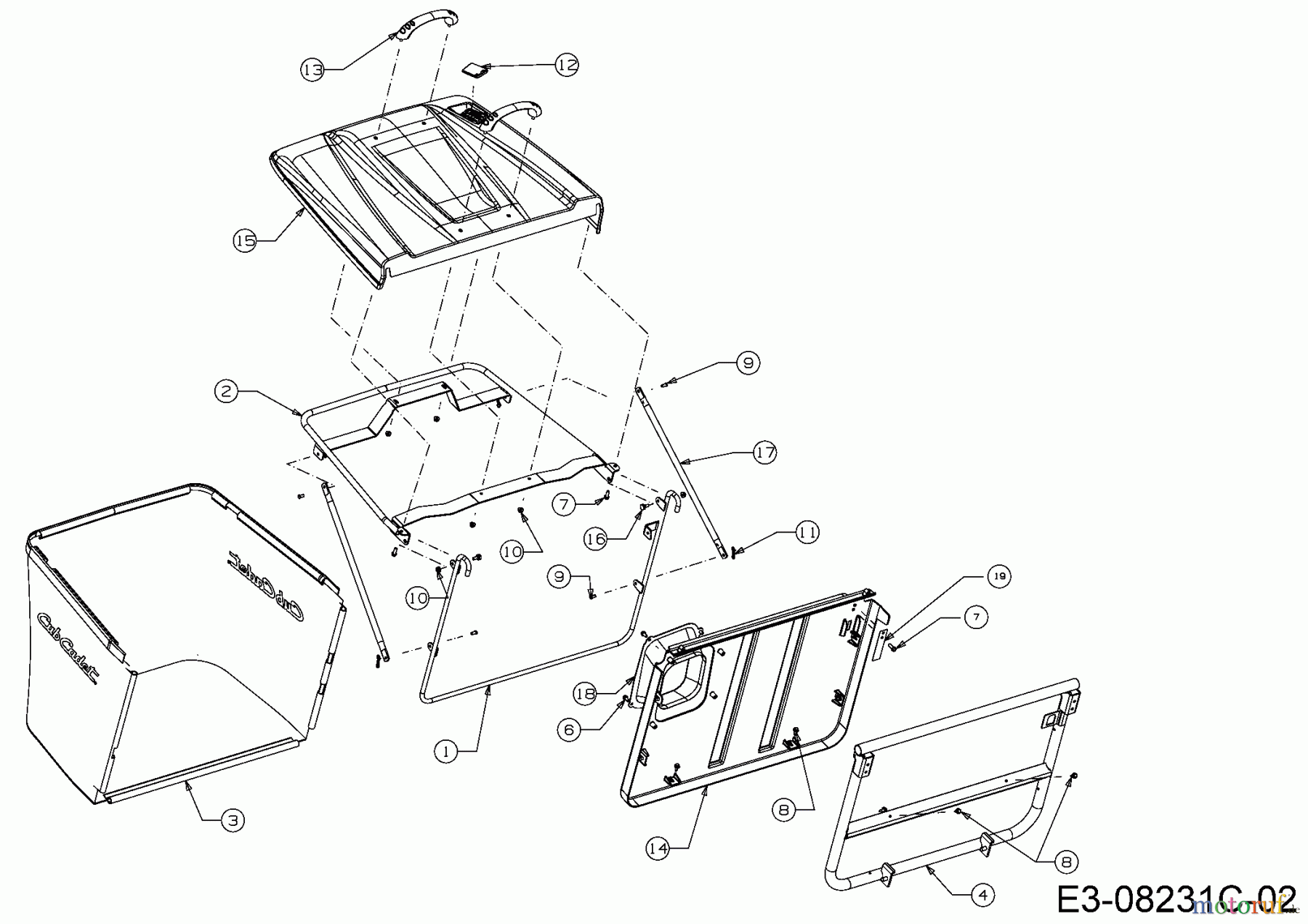 Cub Cadet Rasentraktoren CC 114 TA 13B226HD603 (2016) Grasfangvorrichtung