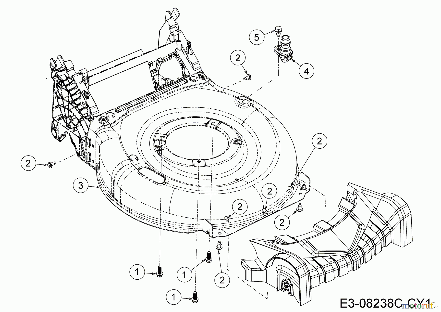 Cub Cadet Motormäher mit Antrieb LM2 DR53S 12BBPQKC603 (2018) Mähwerksgehäuse, Waschdüse