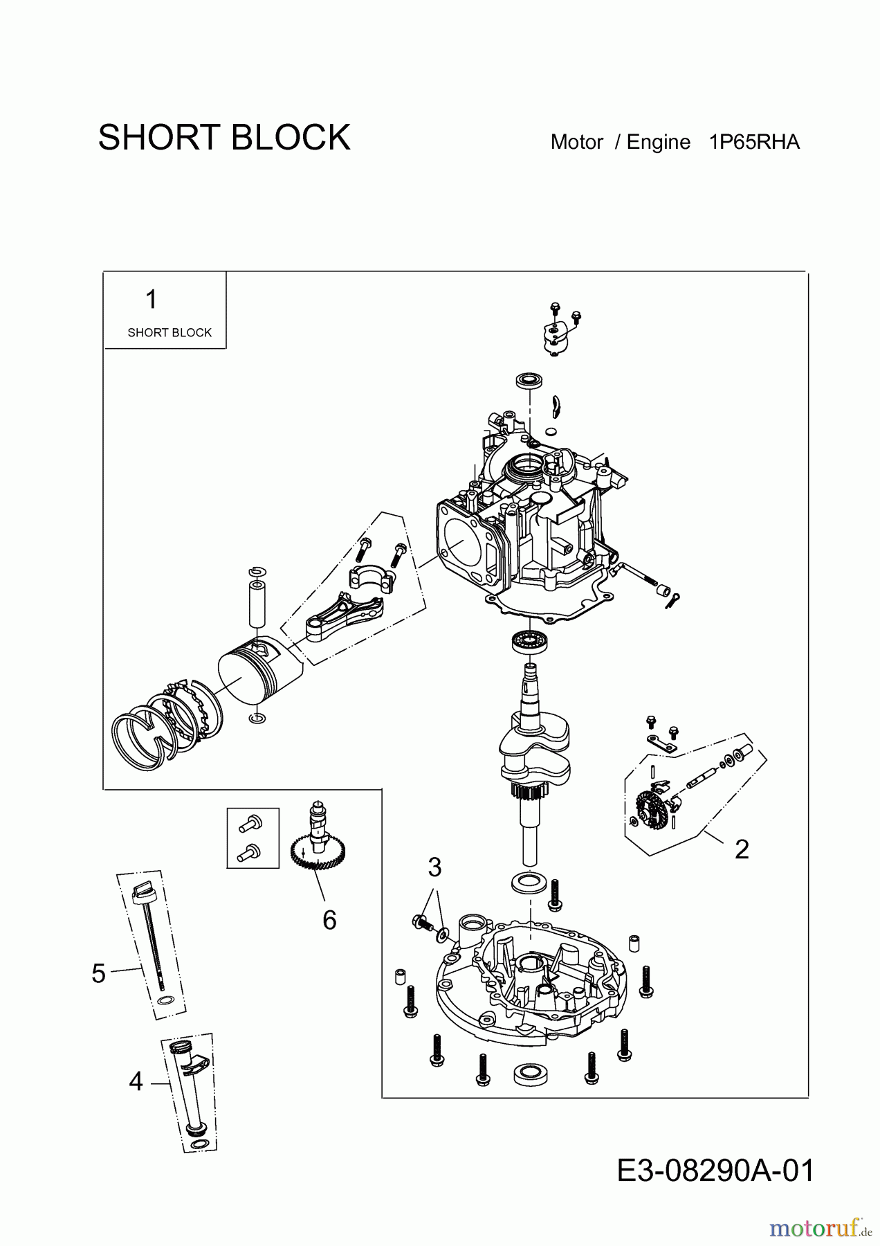 MTD-Motoren Vertikal 1P65RHA 752Z1P65RHA (2015) Rumpfmotor