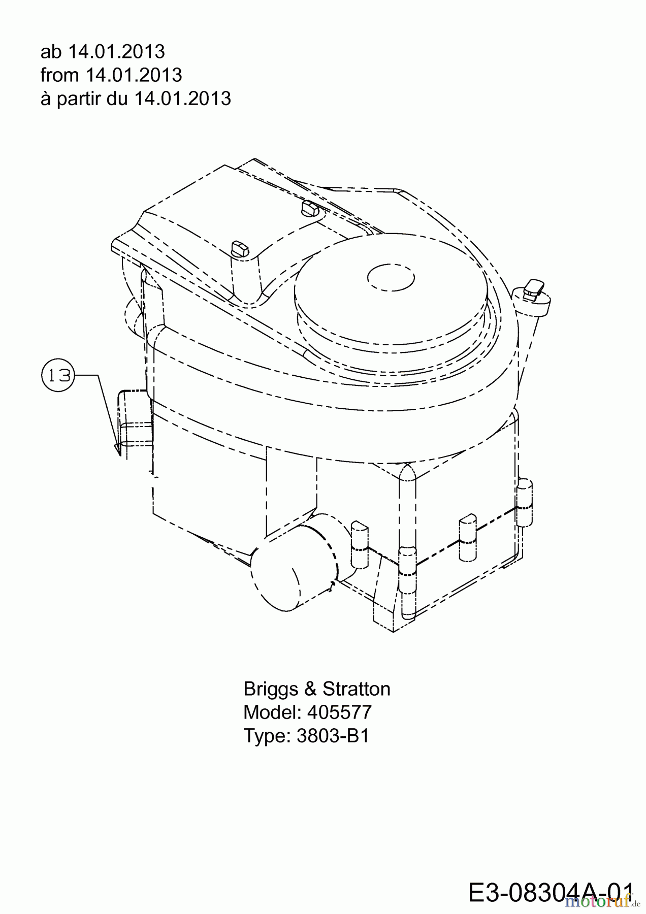 Black Edition Rasentraktoren 180-92 13AT717E615 (2014) Motor Briggs & Stratton ab 14.01.2013