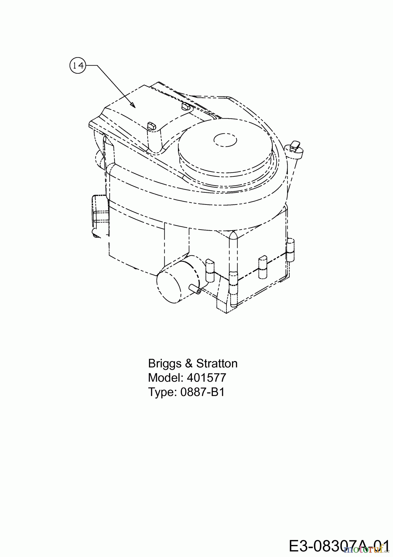 MTD Rasentraktoren LE 160/92 H 13AT71KE676 (2013) Motor Briggs & Stratton