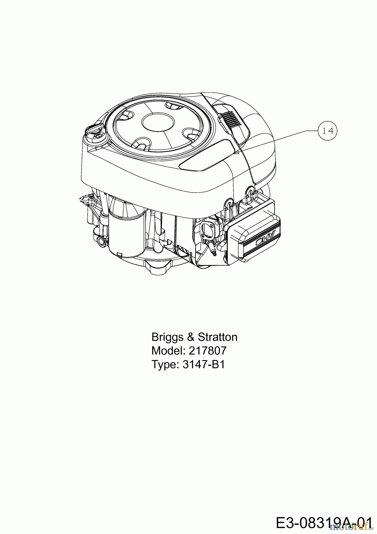 Mastercut Rasentraktoren Mastercut 92 13BH761E659 (2014) Motor Briggs & Stratton