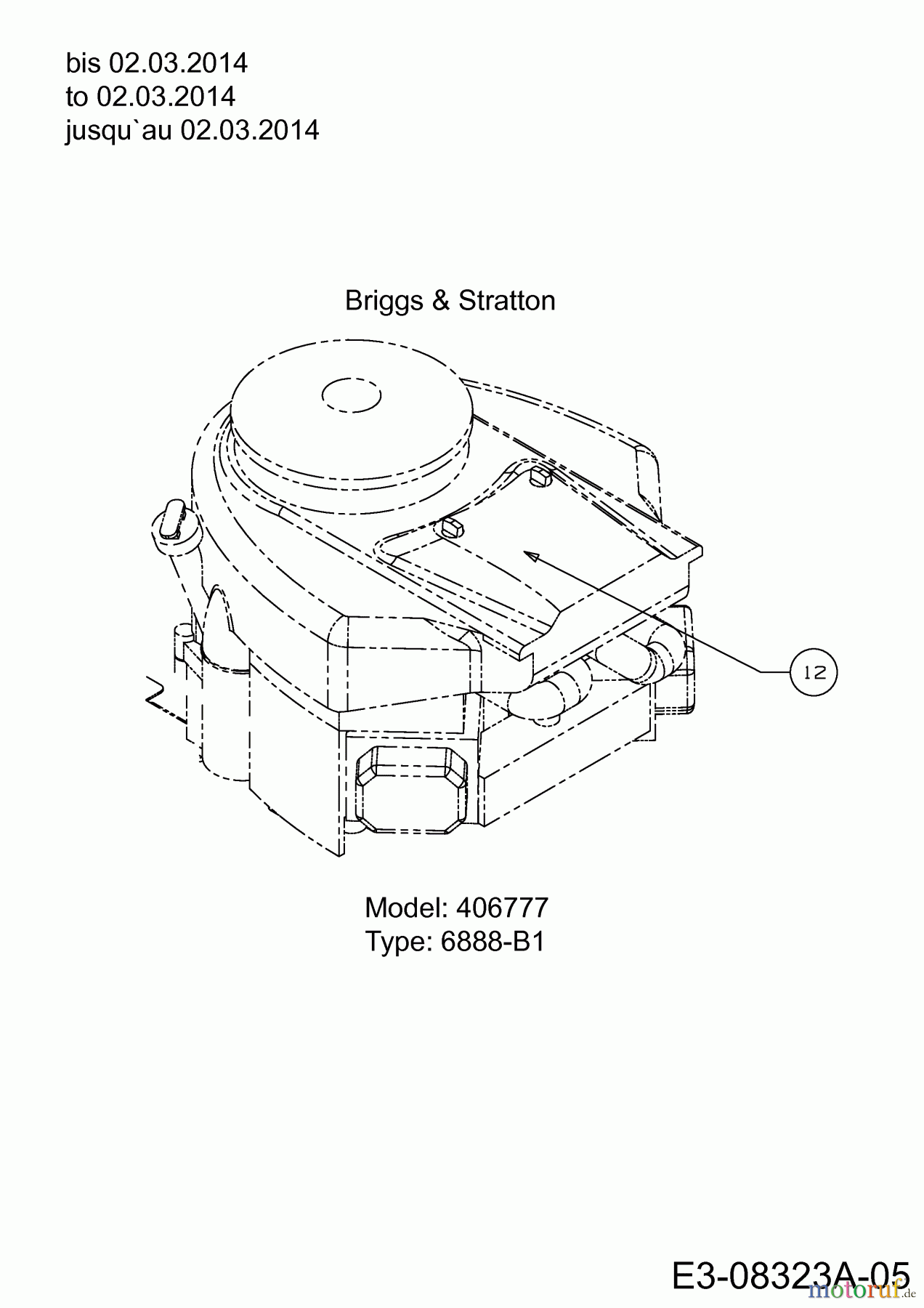 Kts Rasentraktoren Silvertrac 107 T/200 13HT76KG677 (2014) Motor Briggs & Stratton bis 02.03.2014
