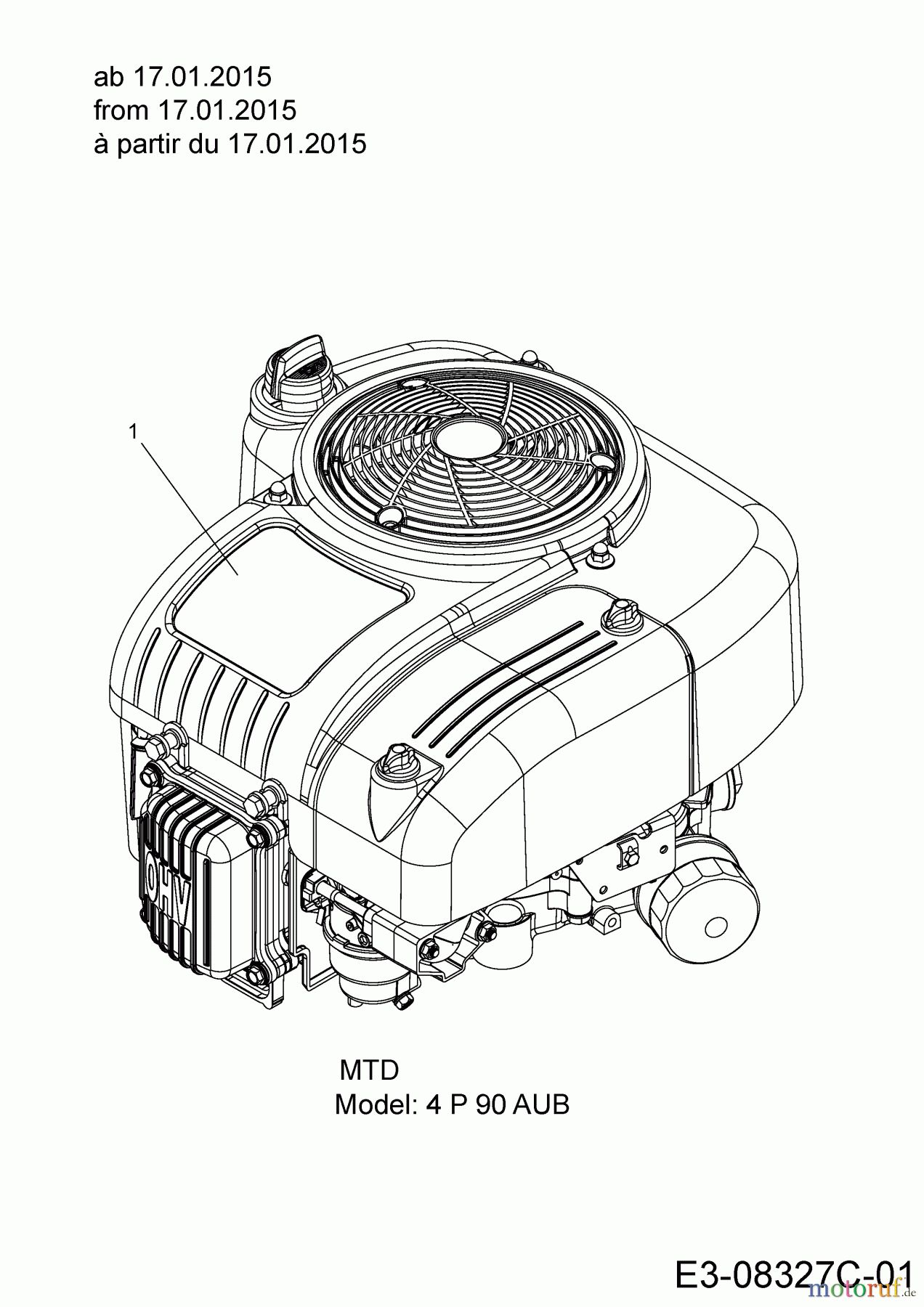 Guem Rasentraktoren GF 140 13H2765F607 (2015) Motor MTD ab 17.01.2015