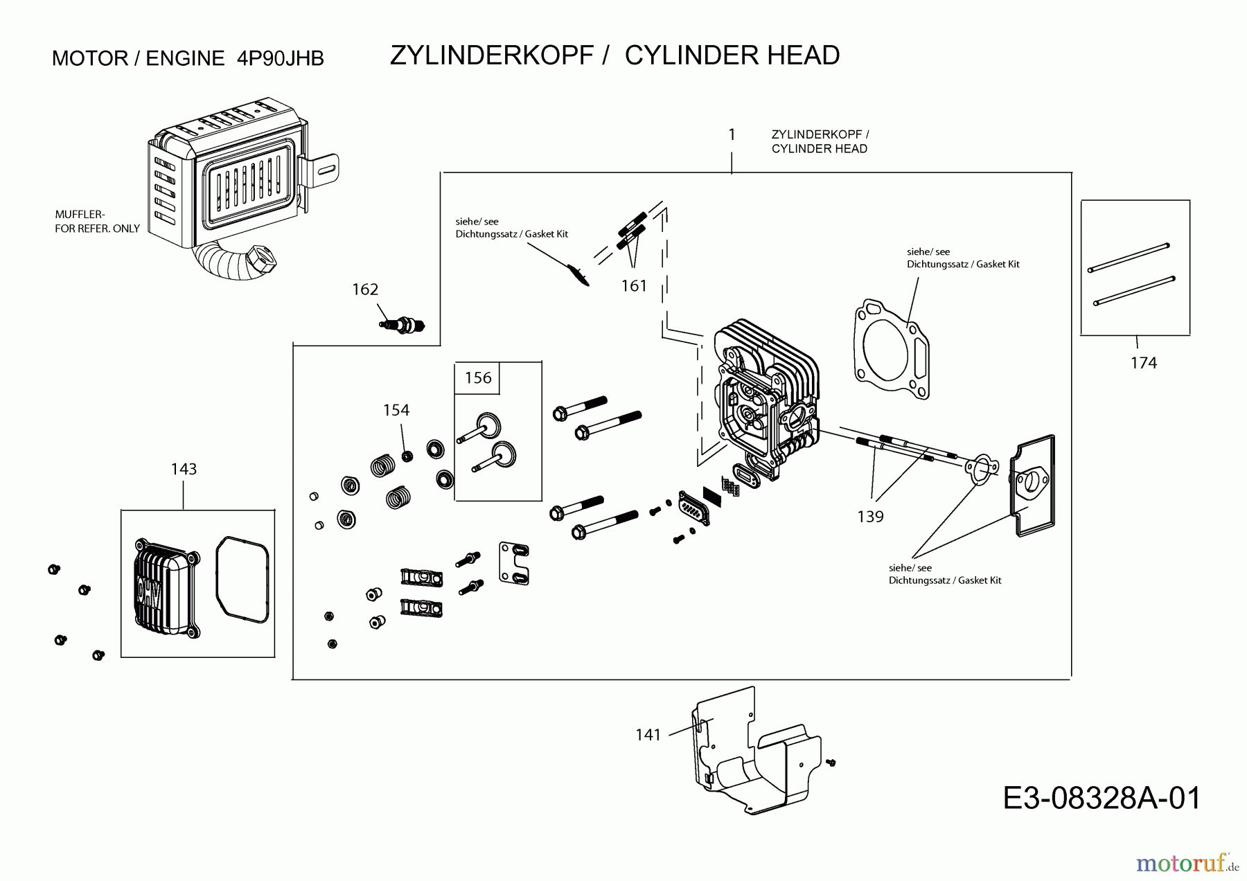  MTD-Motoren MTD vertikal 4 P 90 JHB 752Z4P90JHB  (2013) Zylinderkopf