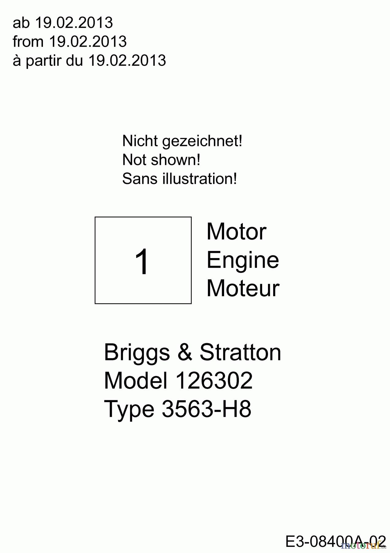 MTD Motorvertikutierer VG 45 B 16CH6A0E678 (2013) Motor Briggs & Stratton ab 19.02.2013