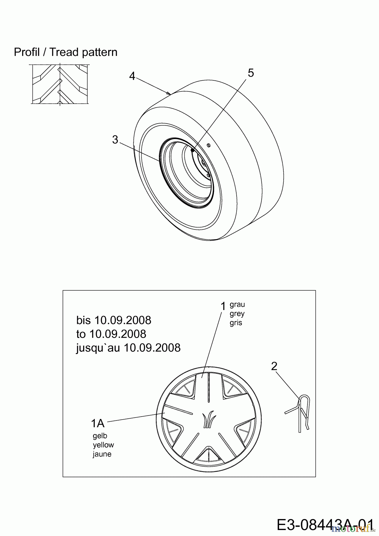 MTD Zubehör Zubehör Garten- und Rasentraktoren Agrarbereifung für 500 Serie mit Mähwerk E (36