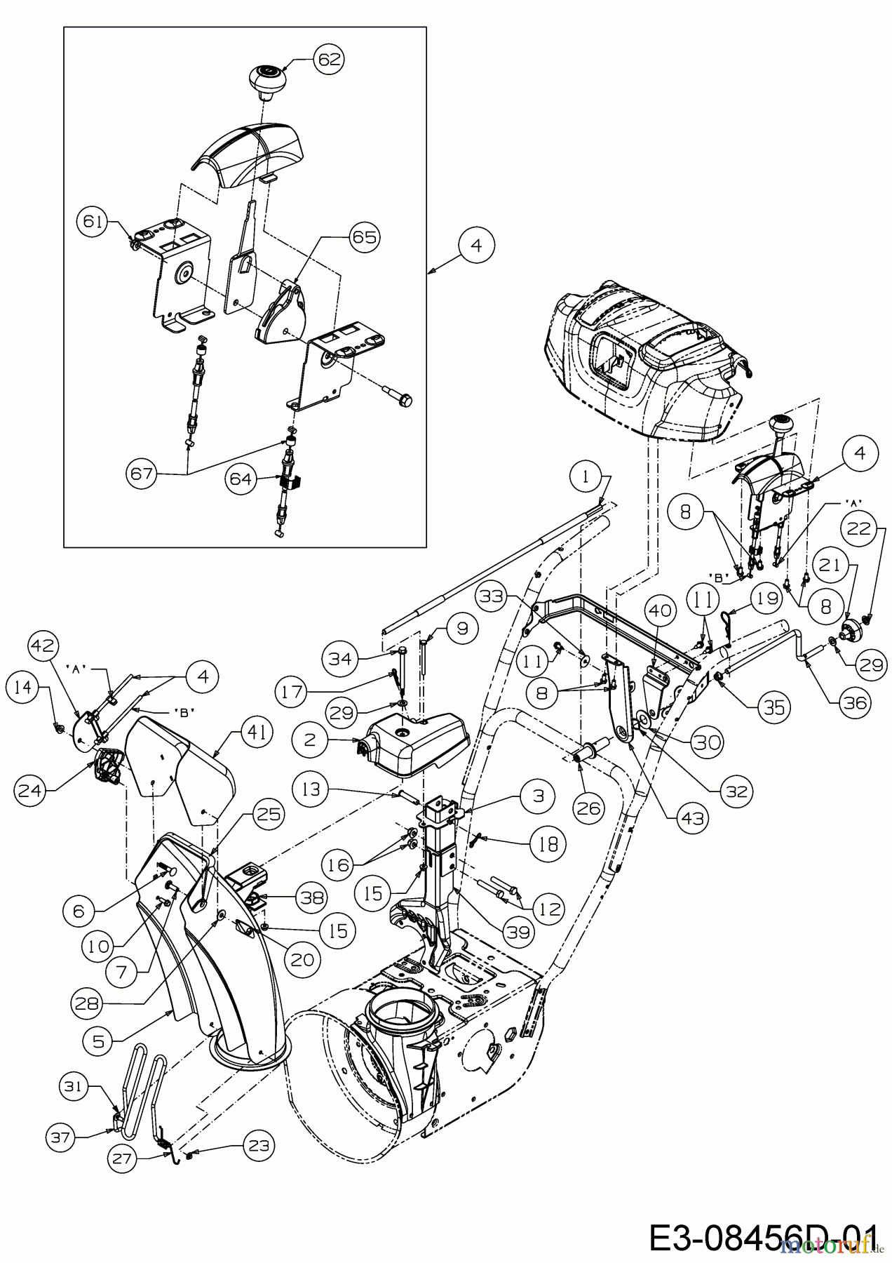 WOLF-Garten Expert Schneefräsen Expert 7190 HD 31AY55SY650 (2017) Auswurfschacht, Joystick