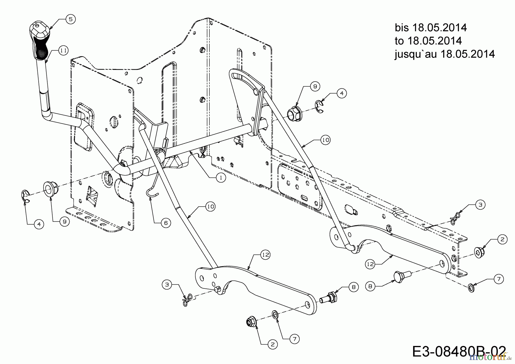 Troy-Bilt Rasentraktoren Horse XP 46 13WX79KT066 (2014) Mähwerksaushebung bis 18.05.2014