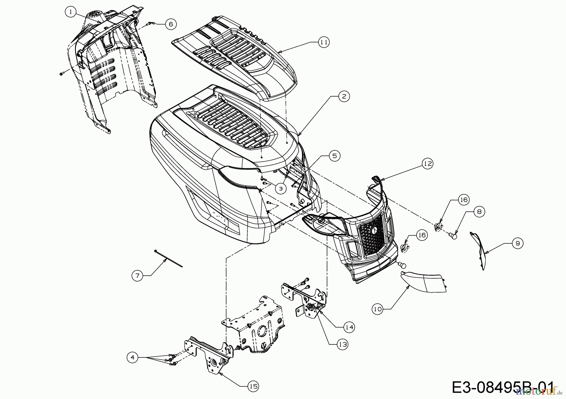 MTD Rasentraktoren 22/46 13AT77KT308 (2017) Motorhaube K-Style