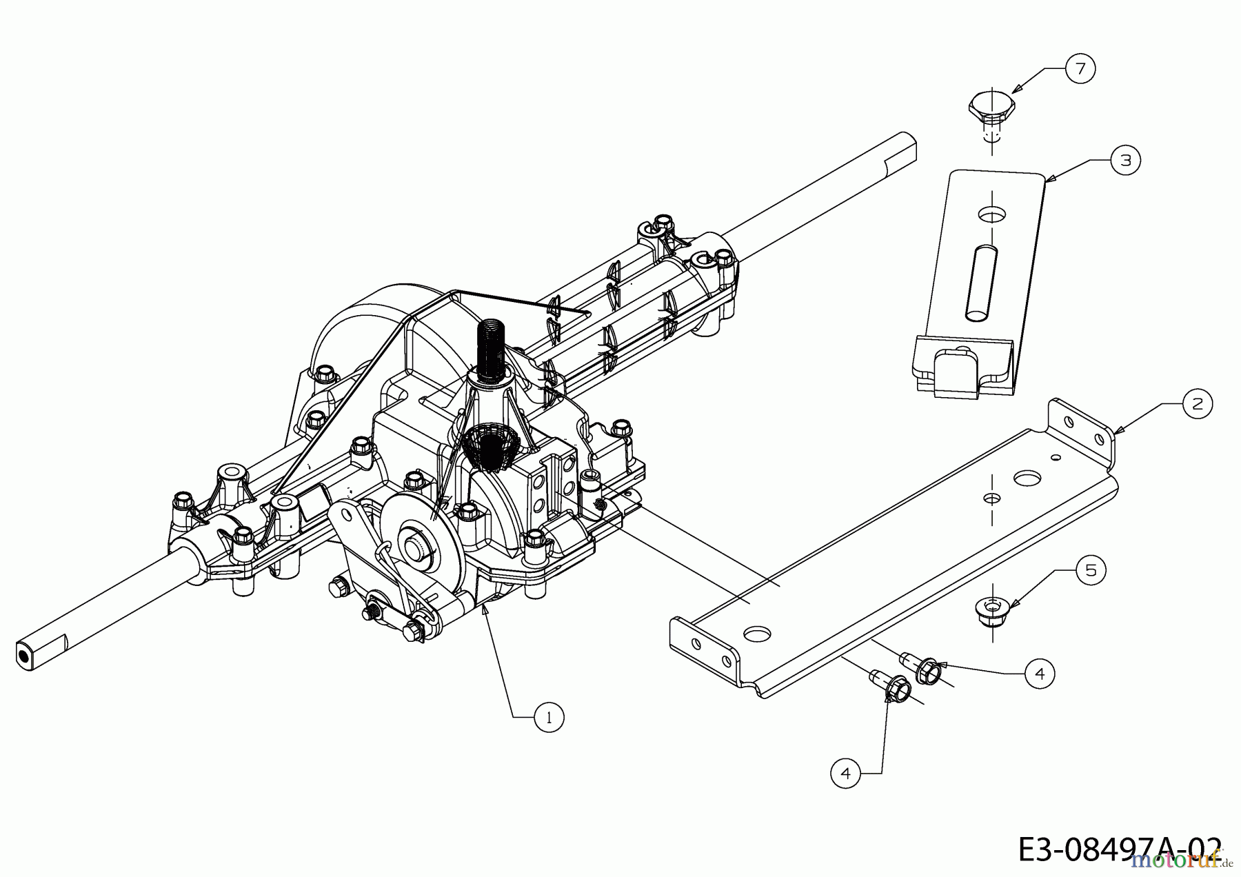  MTD Rasentraktoren 117/22 13AT785T306  (2013) Getriebe, Spannrollenarm, Variatorhalter