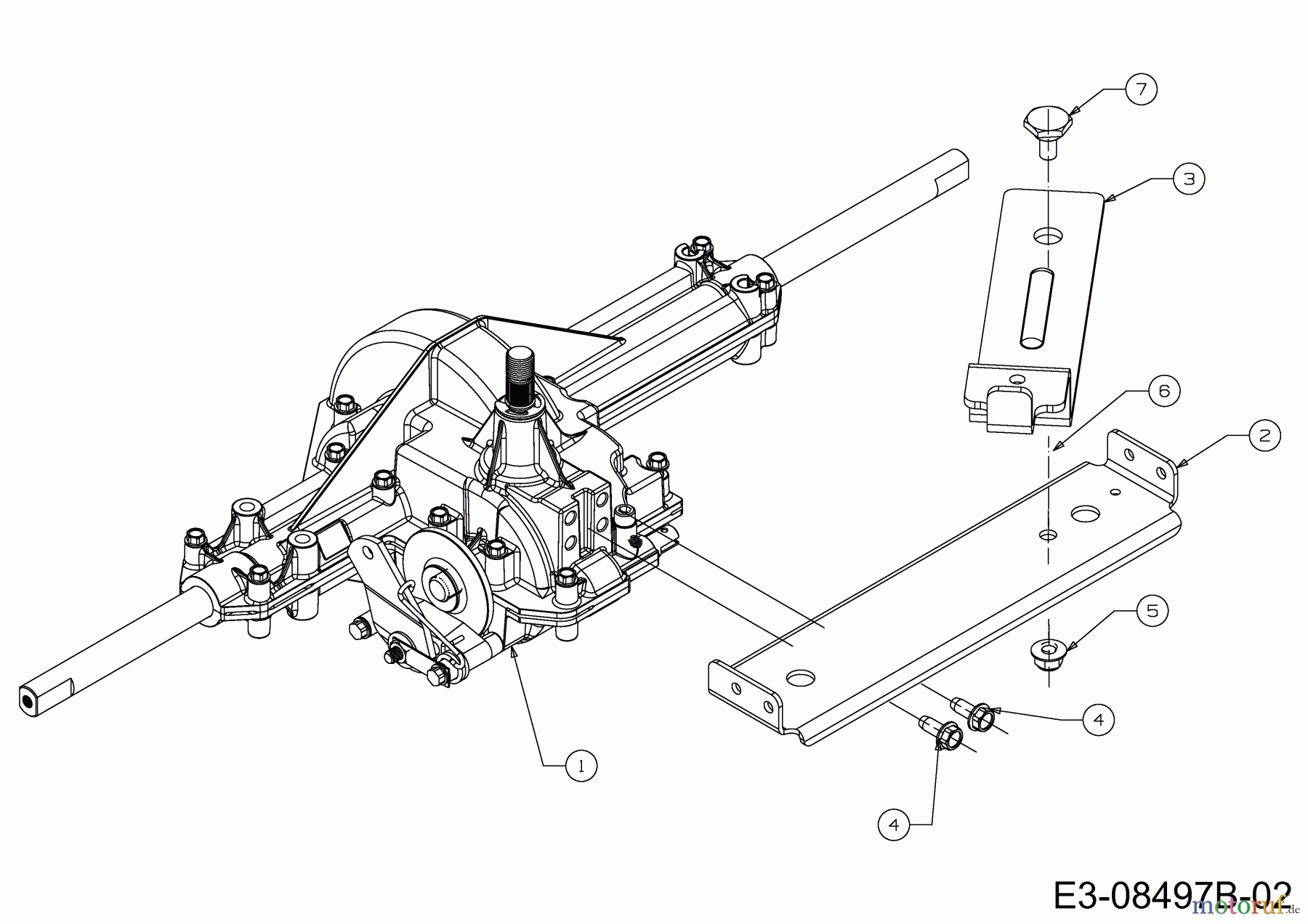  MTD Rasentraktoren Optima LG 155 13HM77KG678  (2014) Getriebe, Spannrollenarm, Variatorhalter