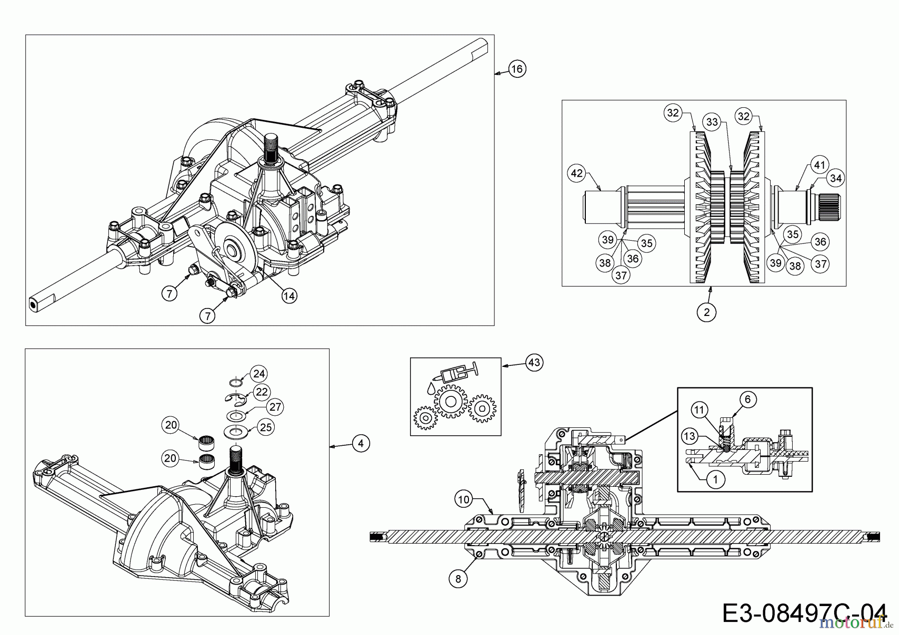 Troy-Bilt Rasentraktoren Bronco 42 13WX78KS066 (2015) Getriebe 618-04566A