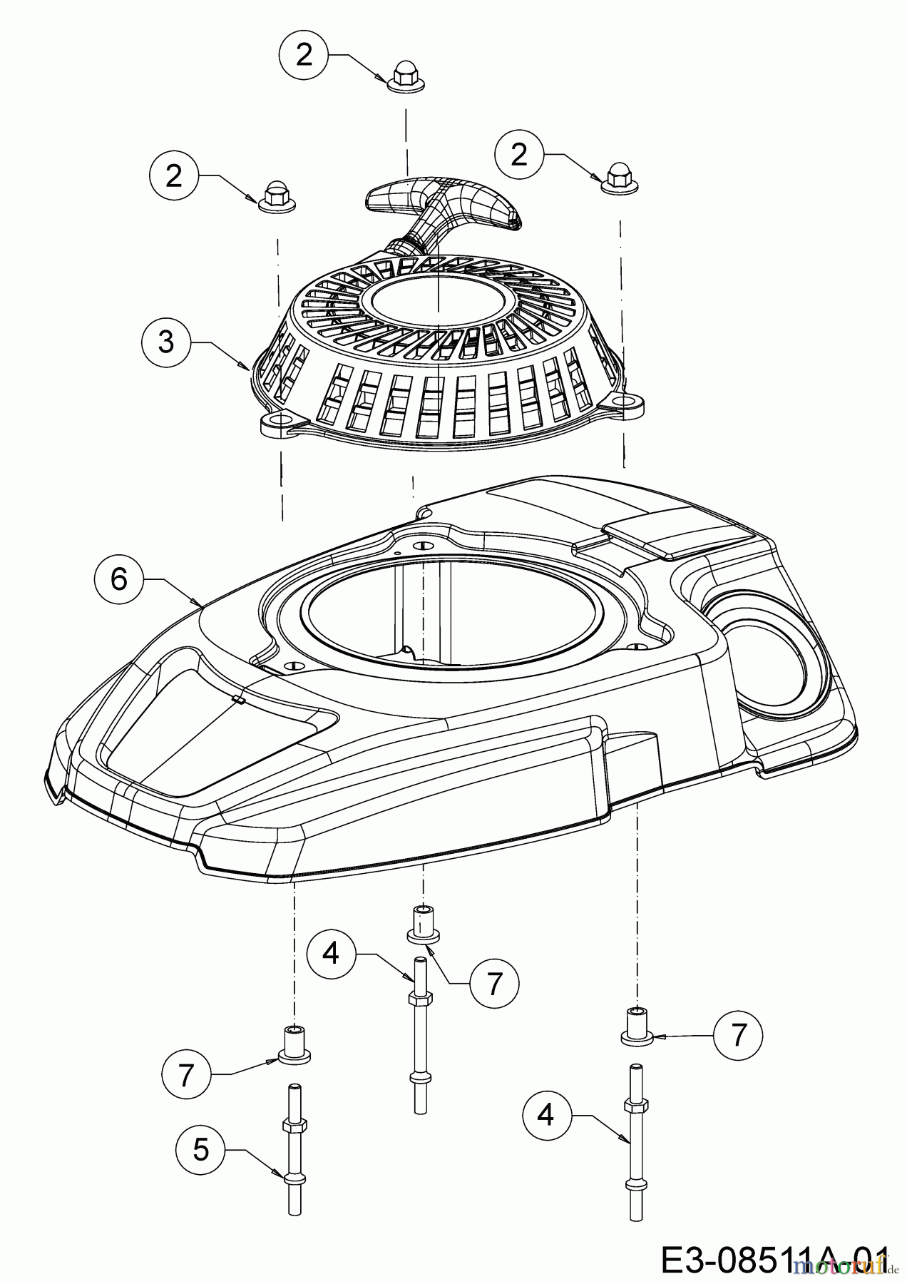  MTD-Motoren MTD vertikal 1 X 65 RH 752Z1X65RH (2016) Reversierstarter
