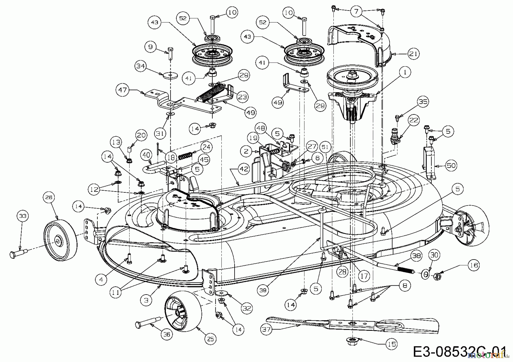  WOLF-Garten Expert Rasentraktoren Expert 107.200 H 13AP93WS350  (2015) Mähwerk S (42