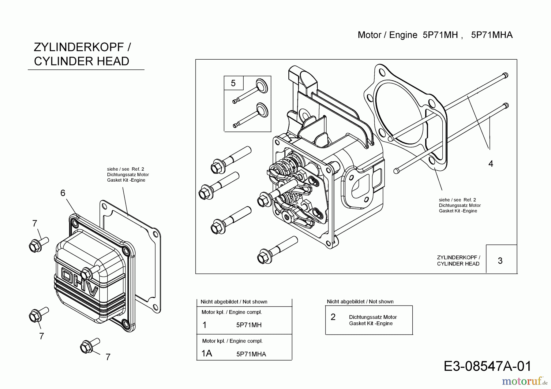 MTD-Motoren Vertikal 5P71MHA 752M5P71MHA (2014) Zylinderkopf