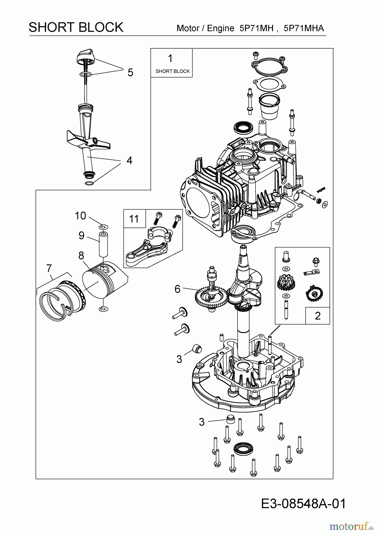 MTD-Motoren Vertikal 5P71MHA 752M5P71MHA (2014) Rumpfmotor