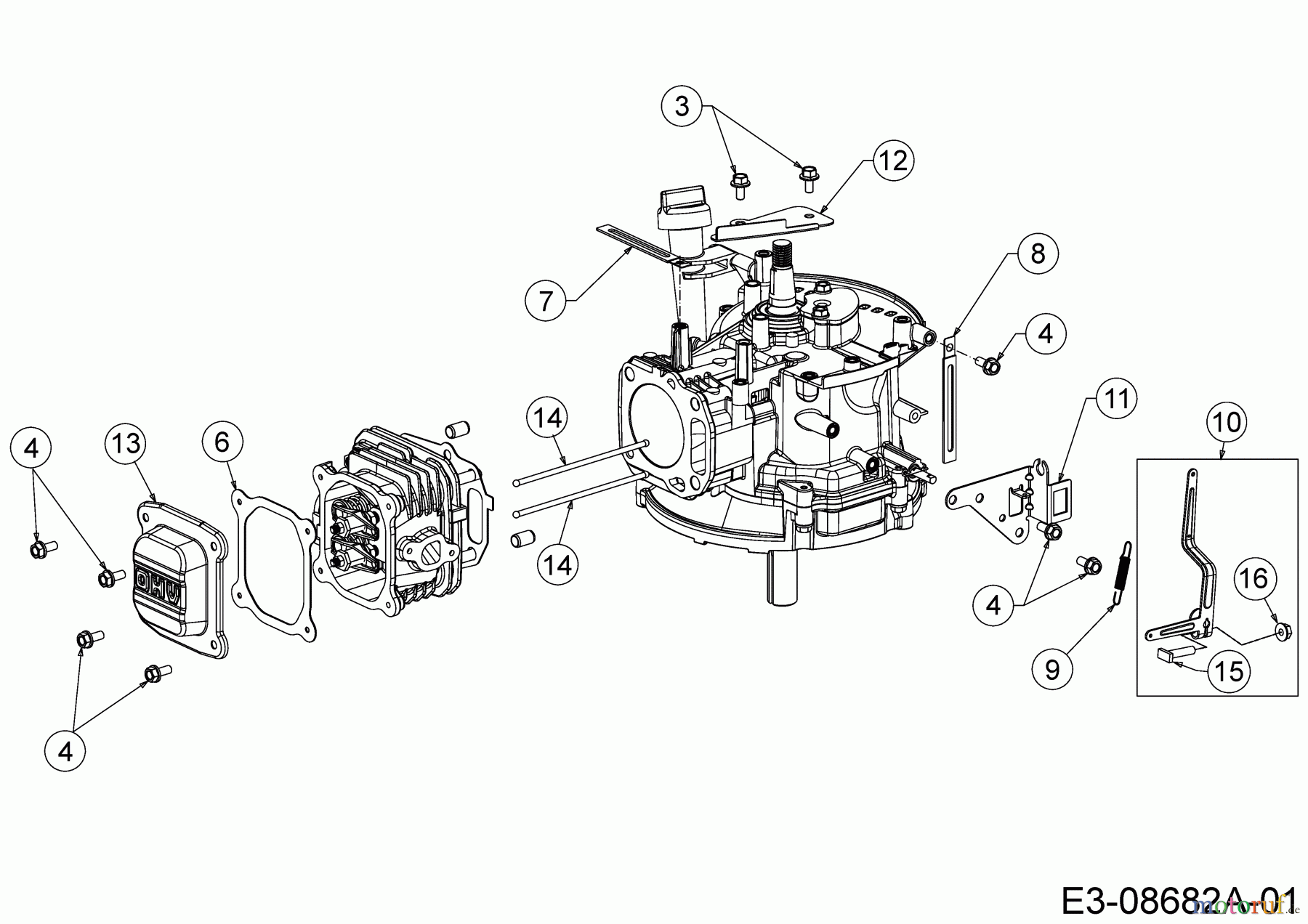  MTD-Motoren MTD vertikal 1 X 65 RH 752Z1X65RH (2016) Zylinderkopf