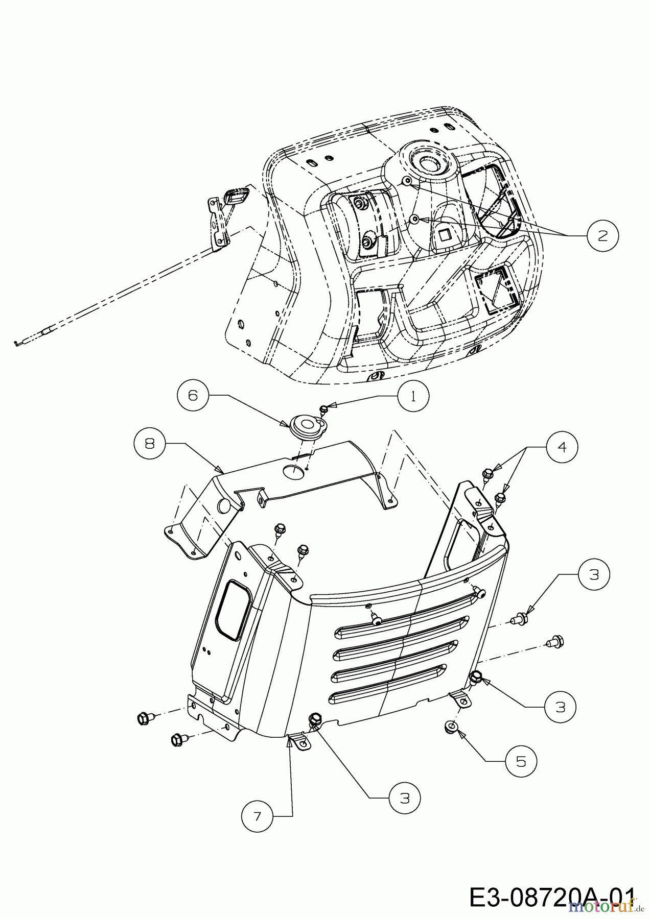 Troy-Bilt Rasentraktoren Horse XP 46 13WX79KT066 (2014) Armaturenbrett Unterteil