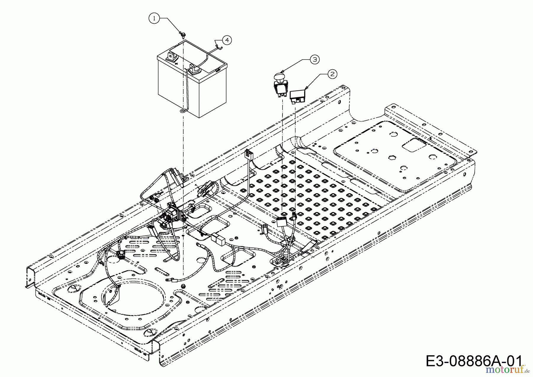 Cub Cadet Zero Turn RZT S 42 17ADCBDS603 (2015) Batteriehalter, Betriebsstundenzähler, Einschaltung Elektromagnetkupplung