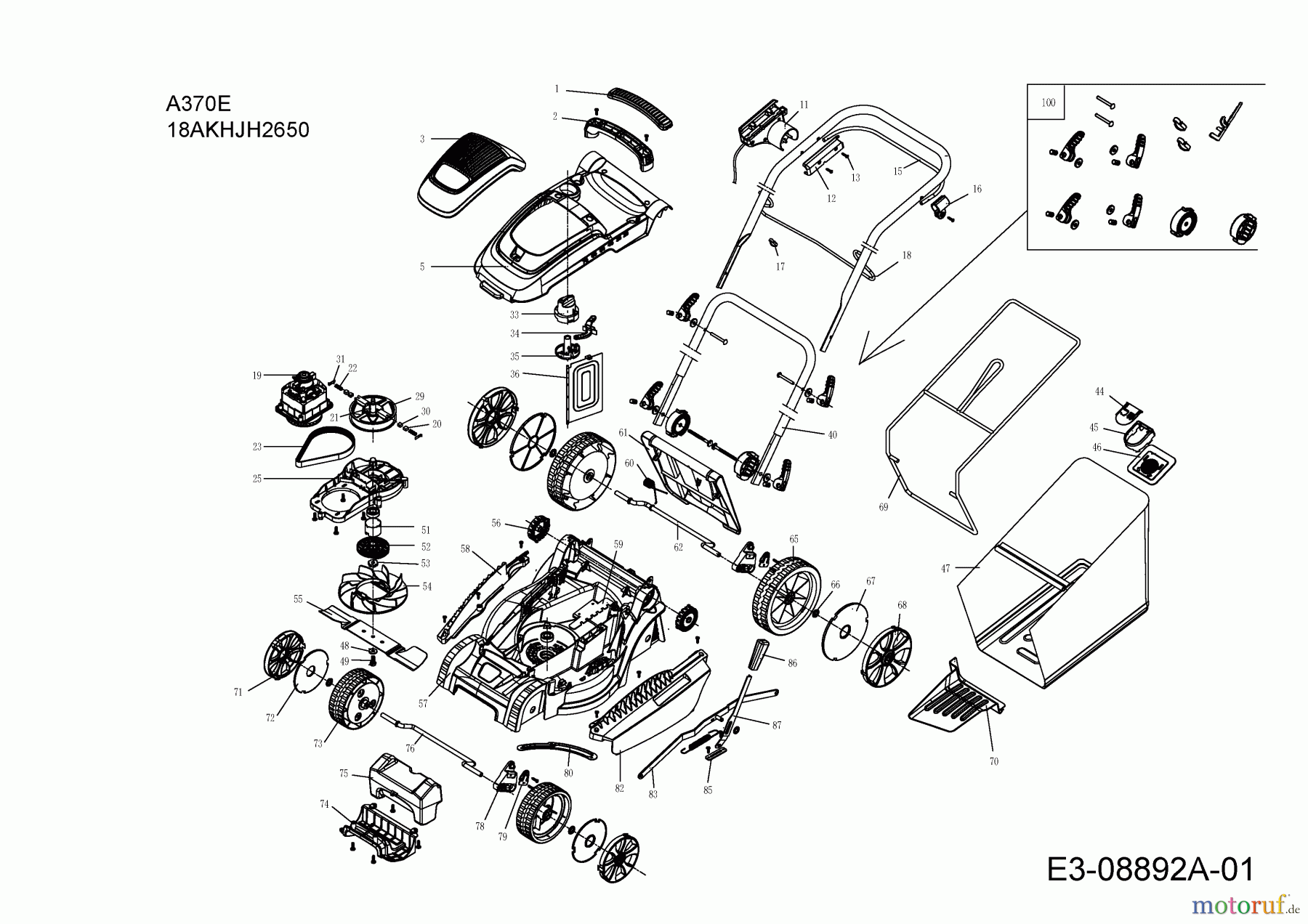 Wolf-Garten Elektromäher A 370 E 18AKHJH4650 (2016) Grundgerät