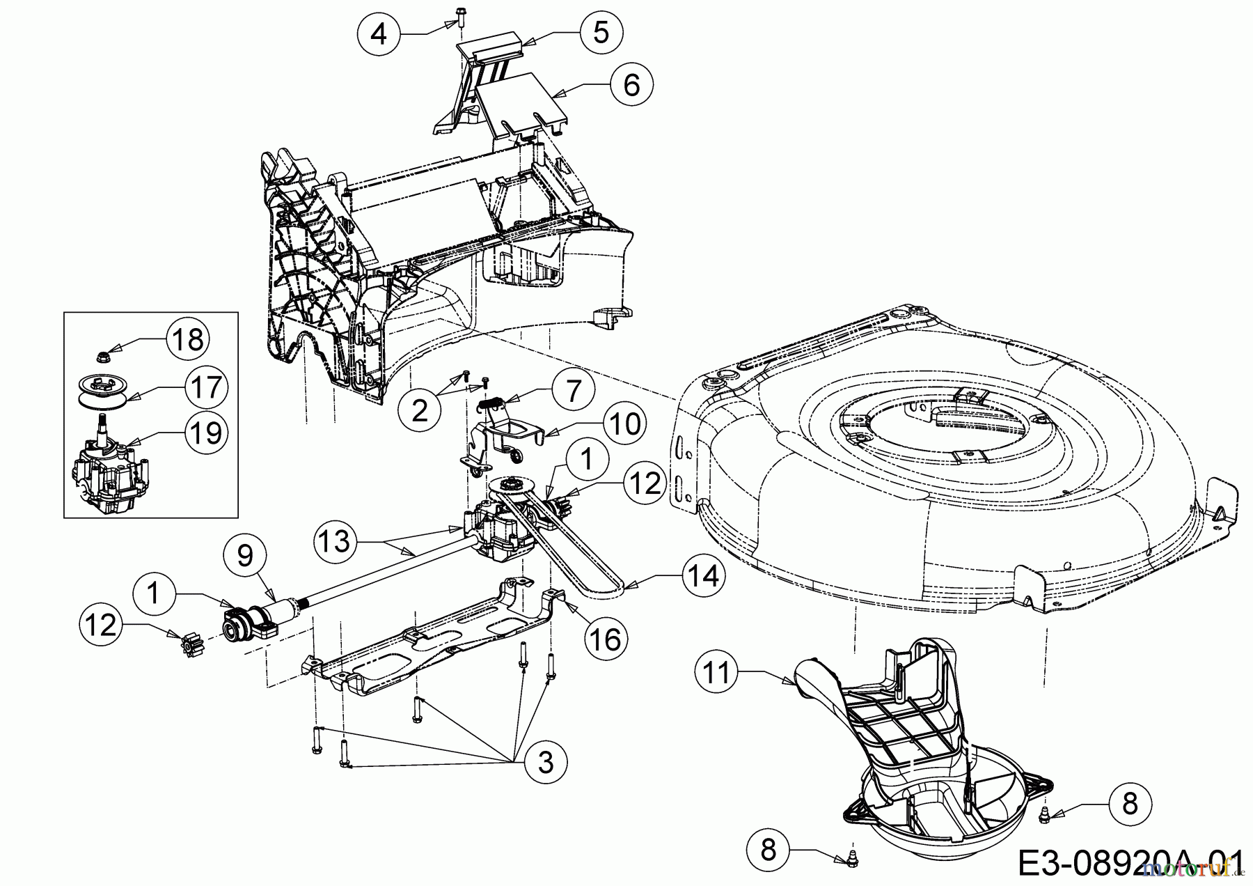  Cub Cadet Motormäher mit Antrieb CC 46 SPBVHW 12ABTV5E603  (2015) Getriebe