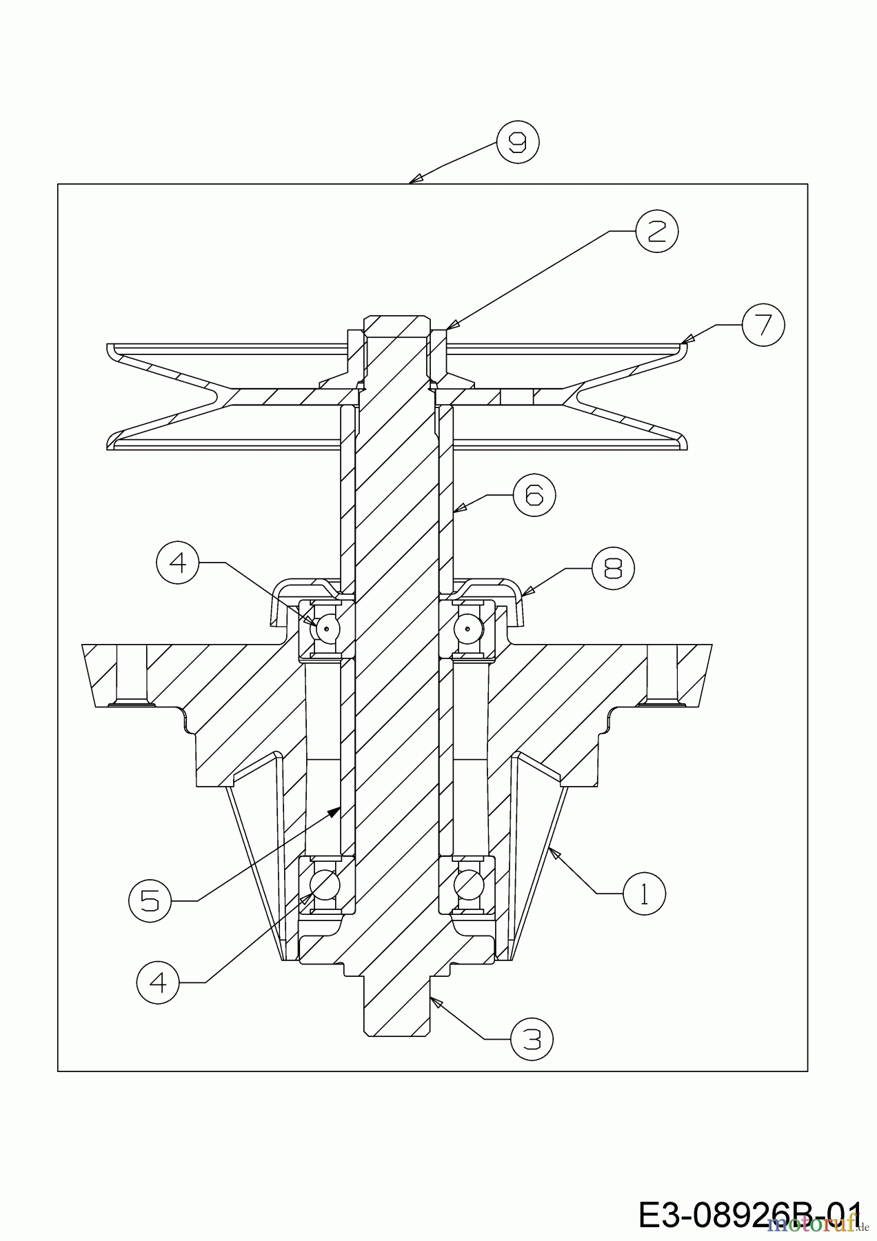 Cub Cadet Gartentraktoren XT3 QS137 14AIA5CA603 (2018) Messerspindel 618-06978