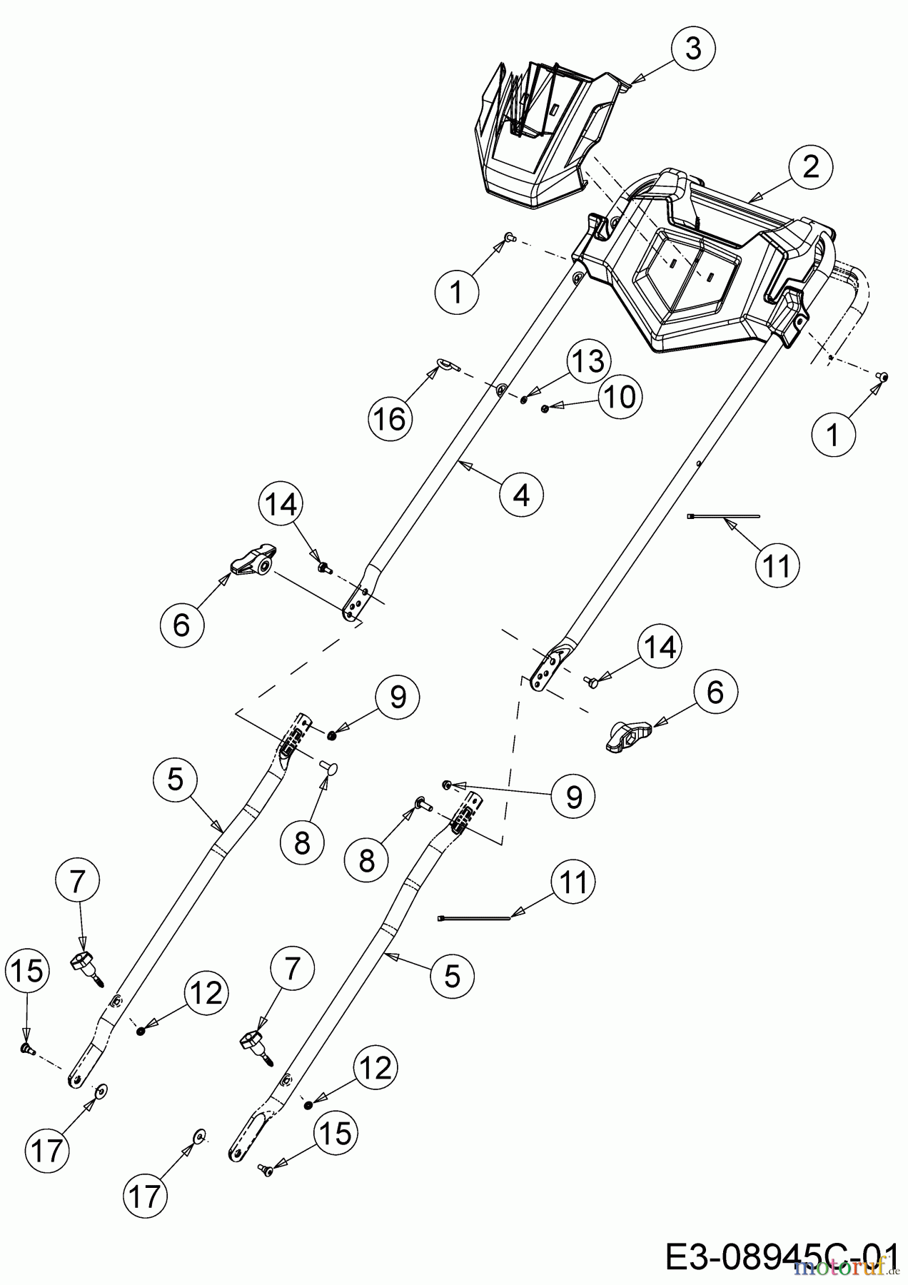 Cub Cadet Motormäher mit Antrieb LM2 DR46S 12BBTQKC603 (2017) Holm