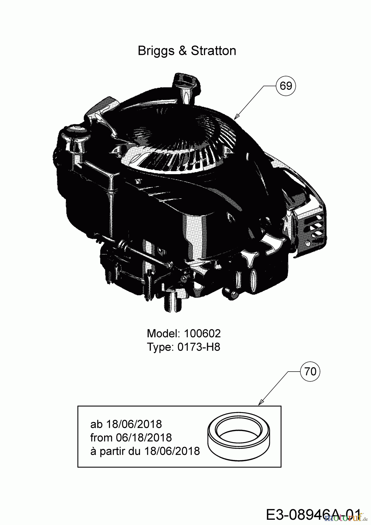 Cub Cadet Motormäher mit Antrieb CC 53 SPB V 12BVQ56K603 (2016) Motor Briggs & Stratton