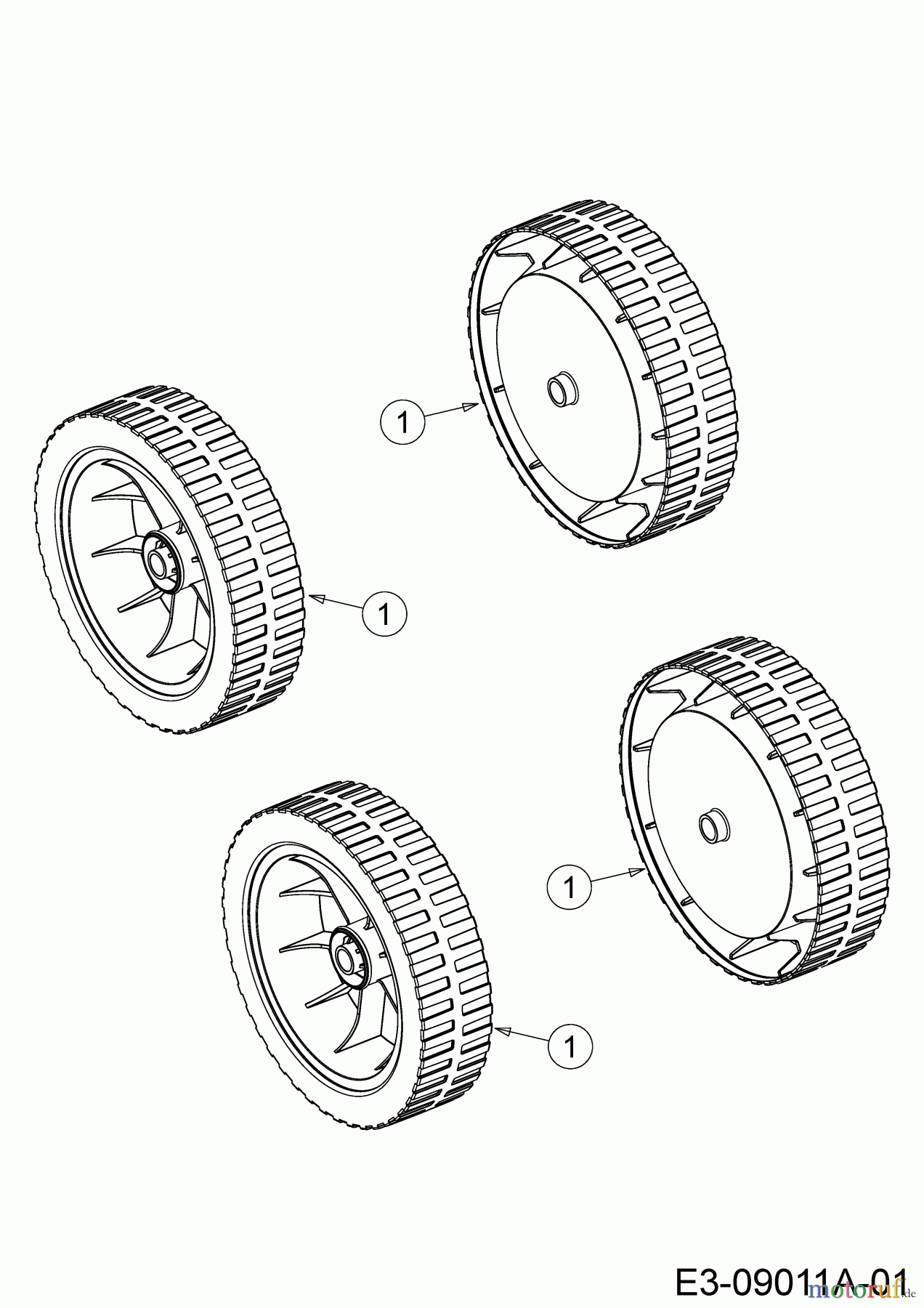 Mastercut Motormäher MC 46 PB 11A-J15B659 (2015) Räder