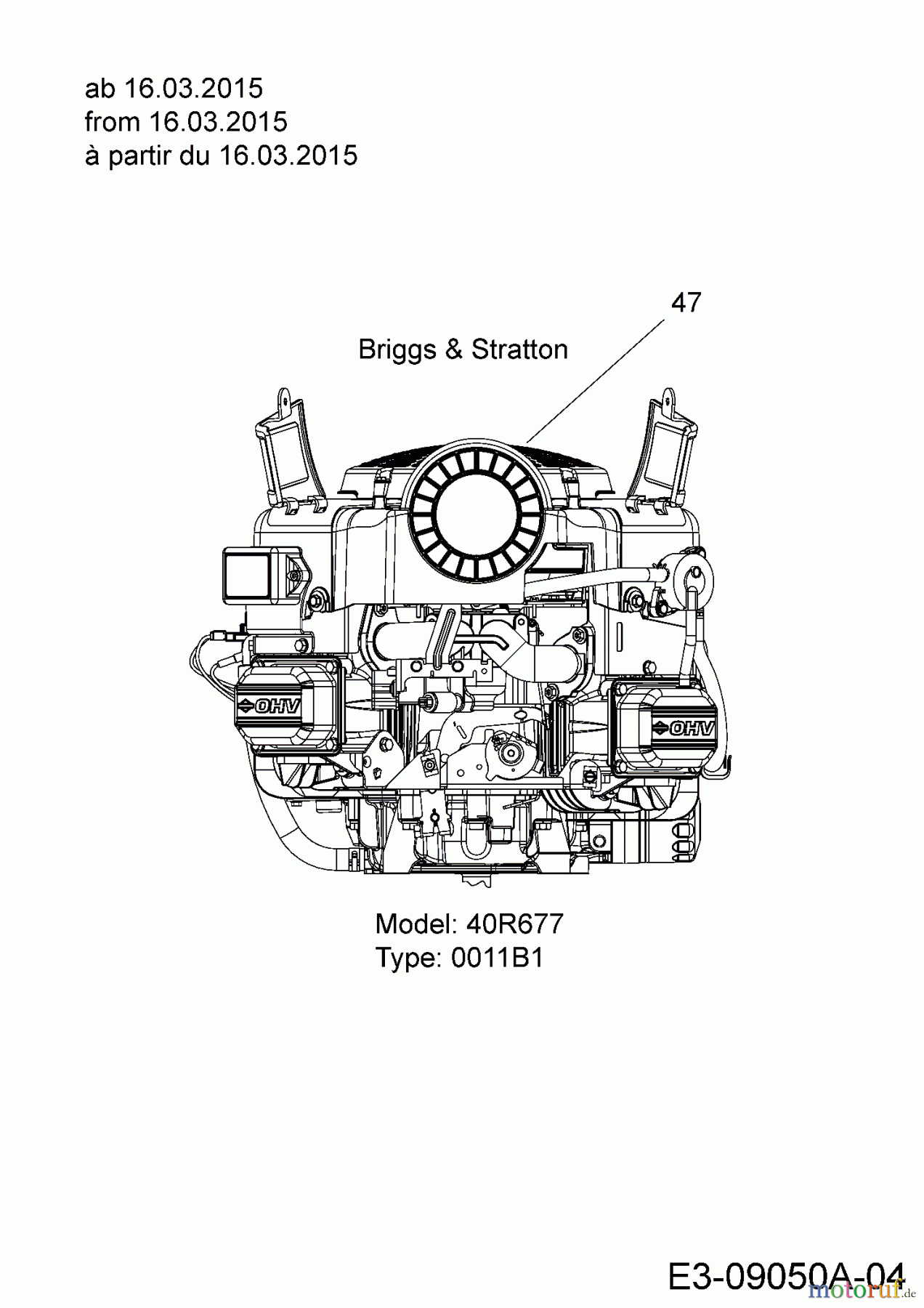 Black Edition Rasentraktoren 180-92 13HT717E615 (2015) Motor Briggs & Stratton ab 16.03.2015